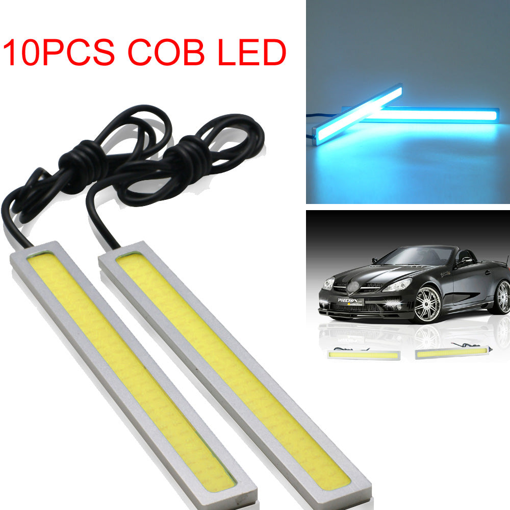 10x 17cm Blue COB LED Car Lights - DRL Fog Daytime Running Lamps Waterproof DC12V Universal Fit - Perfect for Off-Road, Trucks & Night Driving