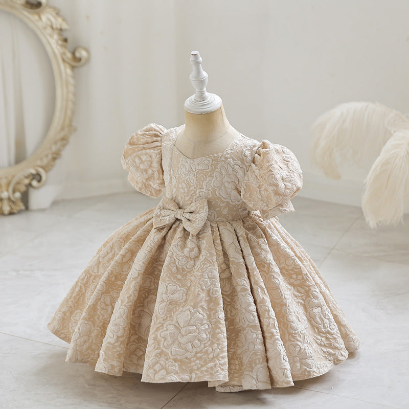 Elegant Little Girl Birthday Party Dress - Toddler Flower Girl Dress with Floral Design for Weddings, Birthday Parties & Special Occasions