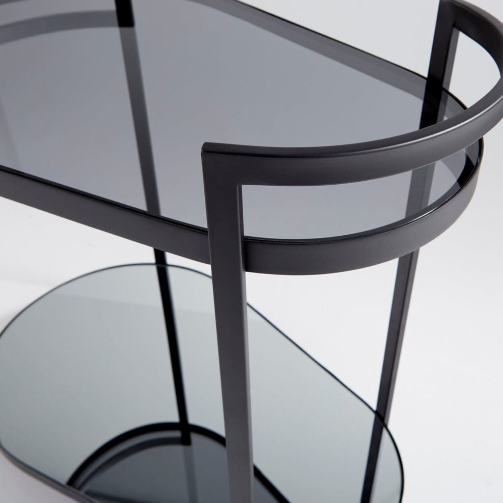 Cyan Design 10837 Cosmo Small Black Bar Cart - Rolling Drink Trolley for Home Bar, Living Room, or Outdoor Entertaining