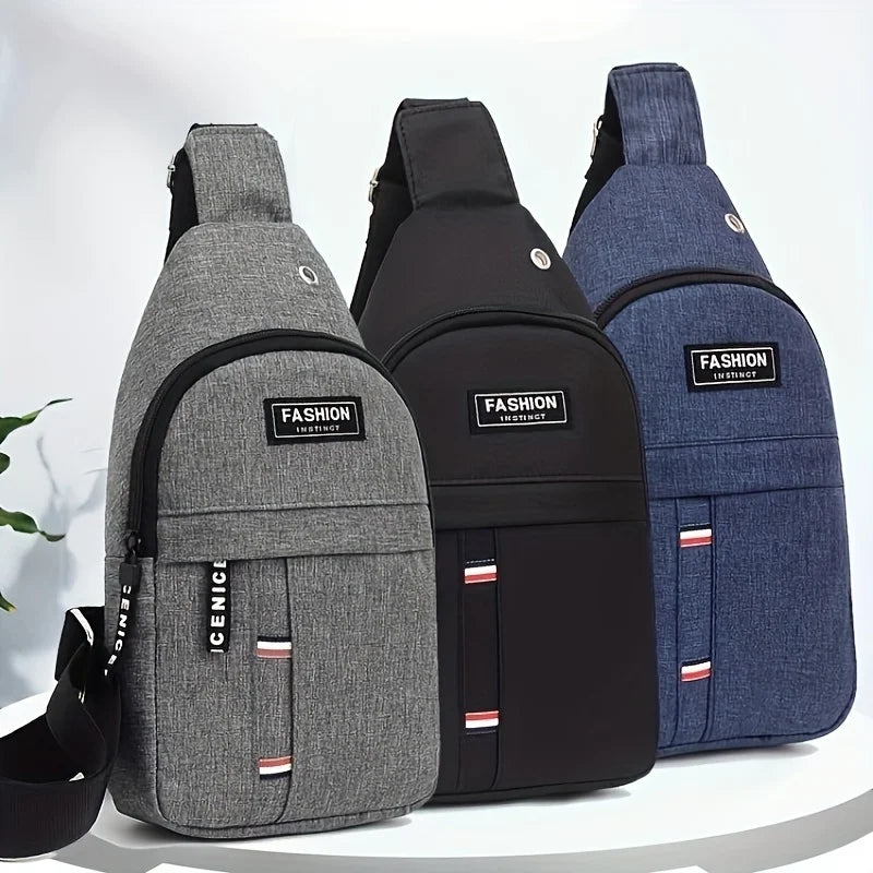 Men's Small Canvas Crossbody Chest Bag - Lightweight Multifunctional Sling Bag for Outdoor Sports, Travel, Hiking & Camping - Perfect for Daily Use, Gym, Cycling and Urban Adventures