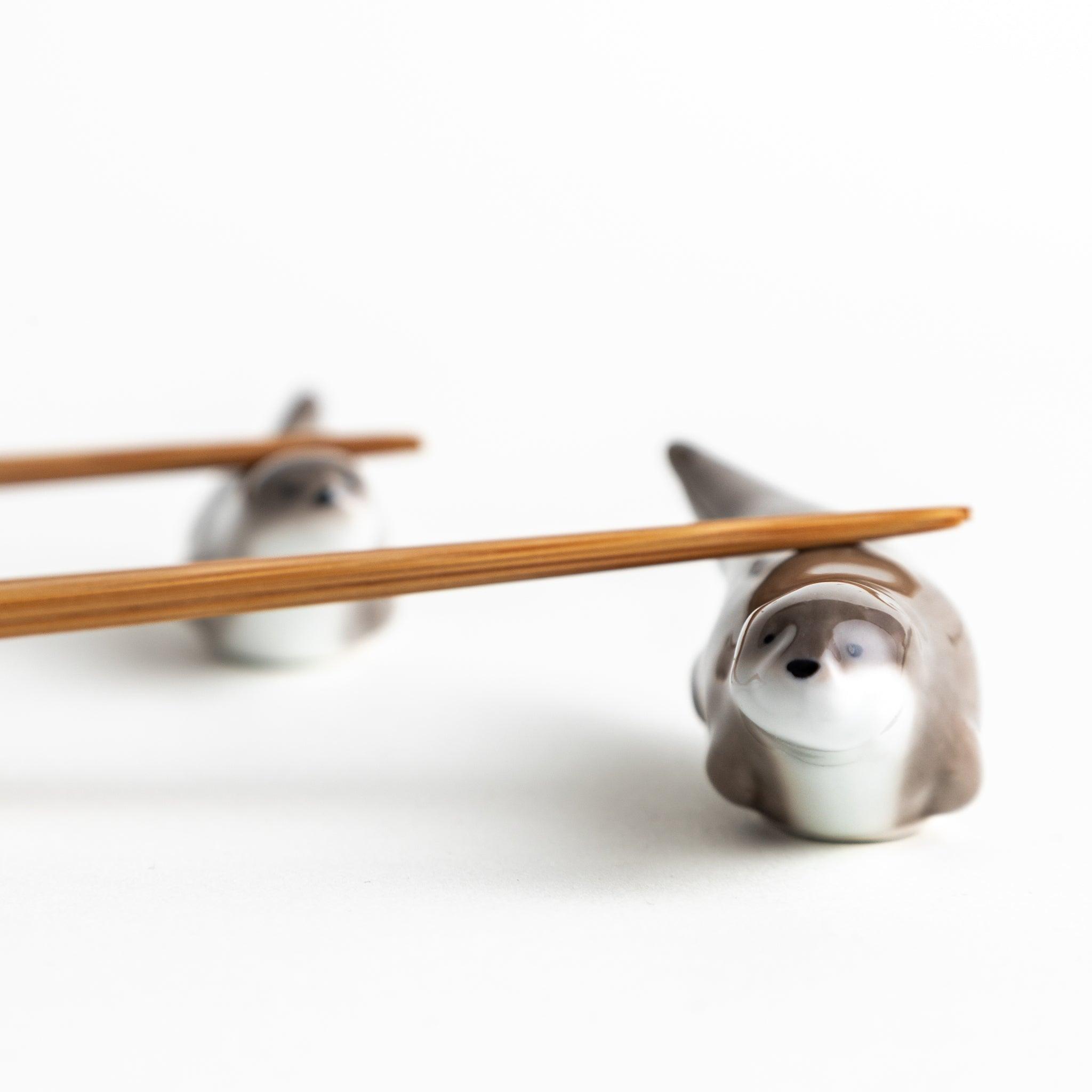 Otter and Pup Chopstick Rest Set - Cute Animal Chopstick Holder for Sushi, Asian Dining & Home Decor - Perfect Gift for Japanese Food Lovers