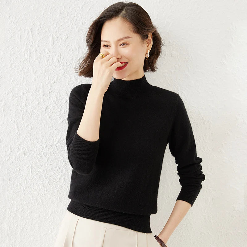 Warm Long Sleeve Pullover Sweater for Women - Cozy Knitwear for Fall & Winter - Perfect for Casual Outfits and Layering
