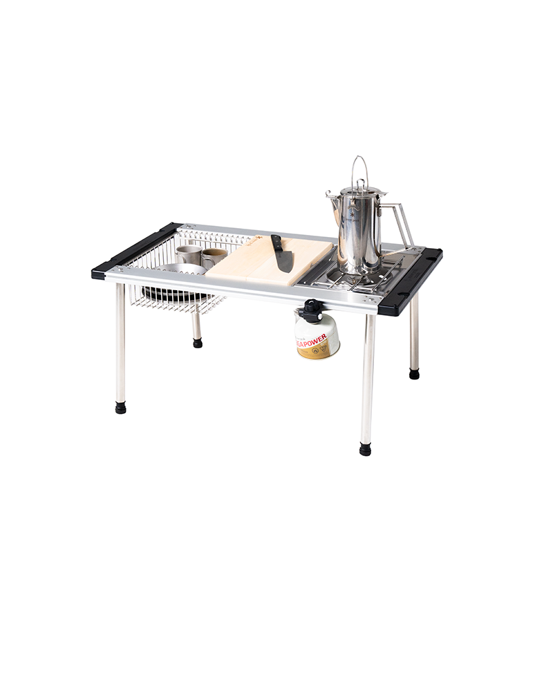 IGT Camp Kitchen Low Set - Portable Outdoor Cooking Station for Camping, RV, and Tailgating | Durable Stainless Steel Frame & Adjustable Height | Perfect for Picnics, Backpacking, and Outdoor Adventures
