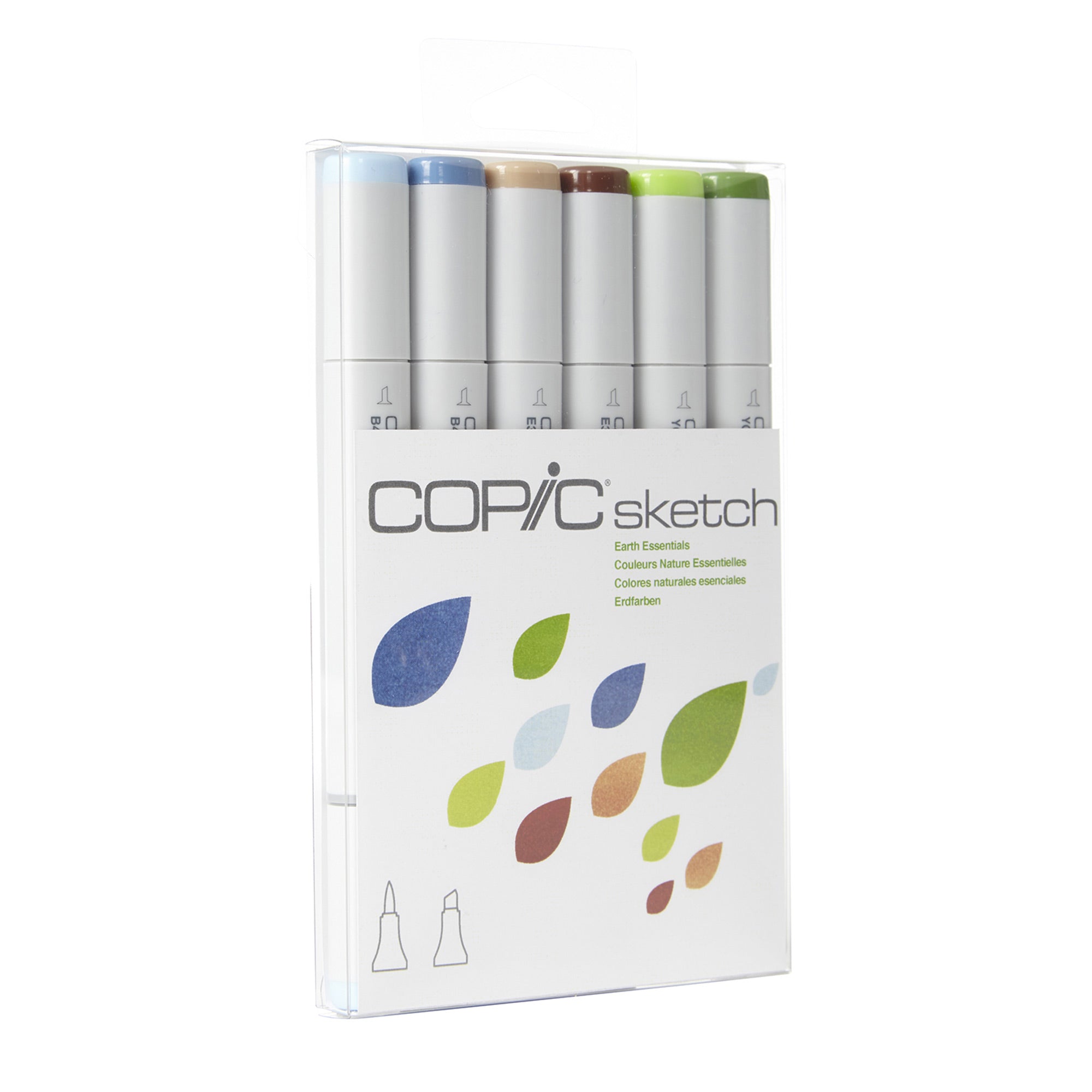 6 Pack Copic Sketch Markers - Earth Essentials Set for Artists & Illustrators | Alcohol-Based Dual Tip Markers for Sketching, Coloring & Manga Art | Perfect for Professional Drawing & DIY Crafts