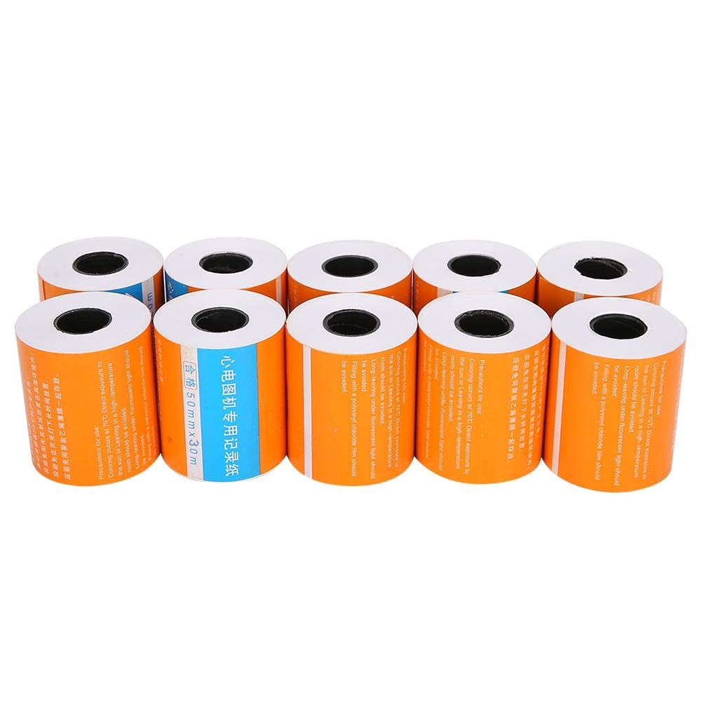 10-Pack ECG Thermal Paper Rolls for Electrocardiograph Machines - High-Quality Printing & Drawing Paper (5030 Size) - Perfect for Medical Clinics, Hospitals & Home Health Monitoring
