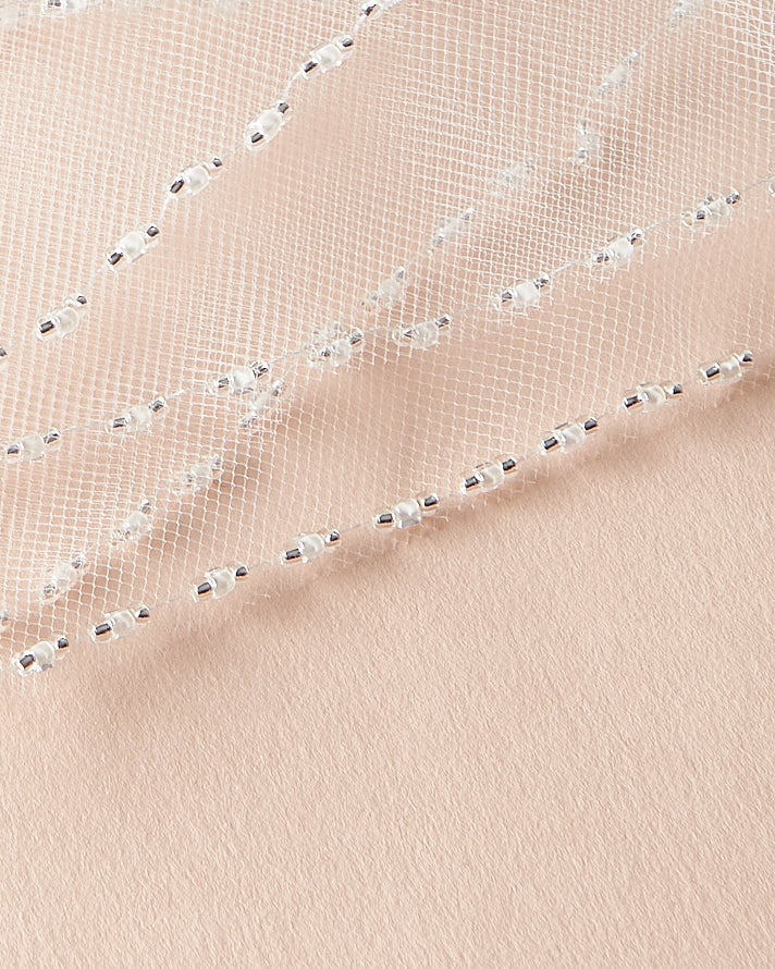 Clara Beaded Wedding Veil - Elegant Crystal Bridal Hair Accessory for Bride, Bridesmaid & Formal Occasions