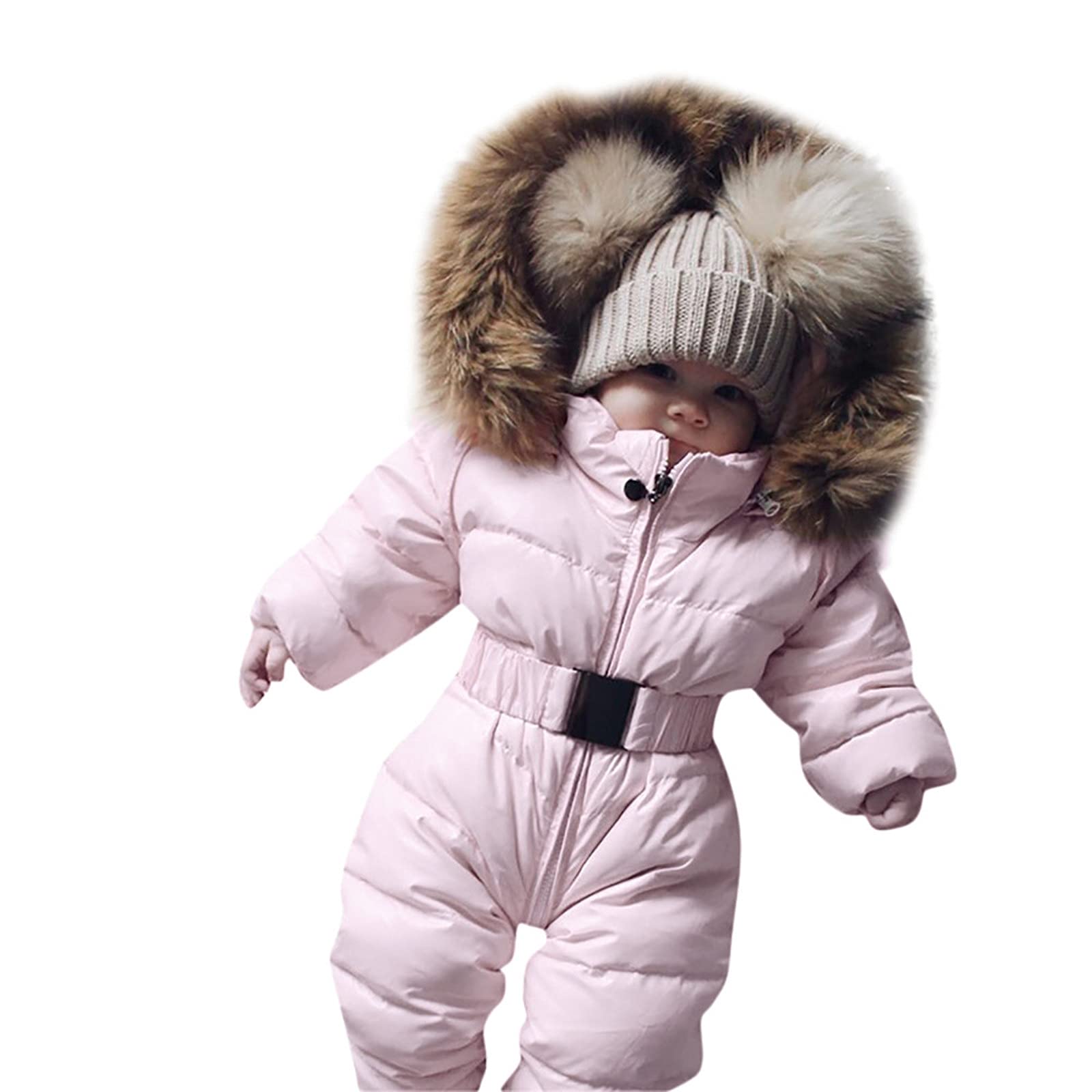 Girls' Hooded Snowsuit - Warm Winter Jumpsuit & Outerwear for Infants & Toddlers | Waterproof Snow Bibs for Baby Girls | Perfect for Snow Play, Skiing & Cold Weather Activities
