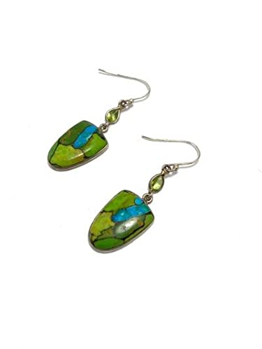 925 Sterling Silver Jewelry Set with Blue Turquoise, Peridot, Apatite & Freshwater Pearls - Boho Necklace, Bracelet & Earrings Set for Women | Perfect for Weddings, Parties & Everyday Wear