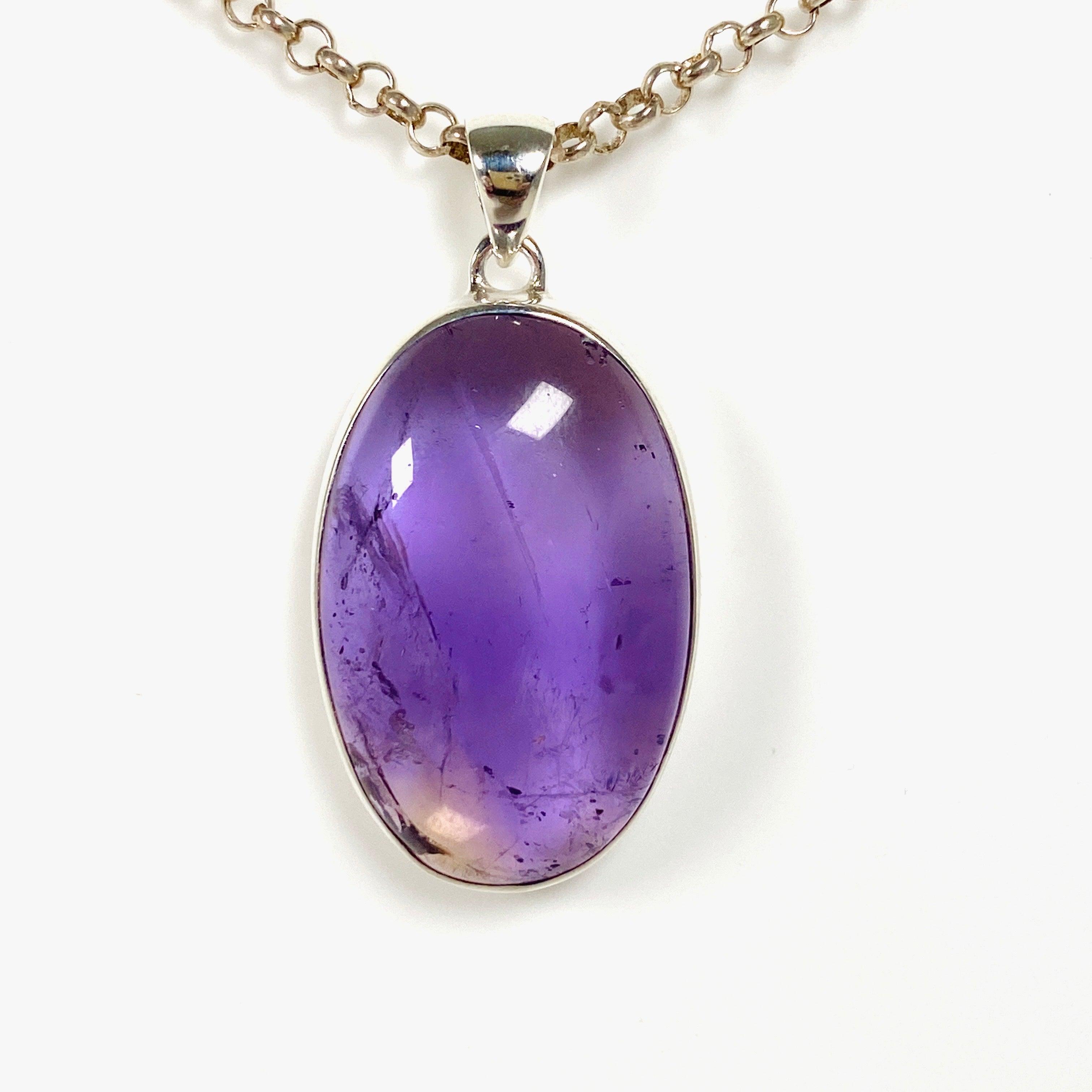 Natural Ametrine Oval Pendant Necklace - 925 Sterling Silver Jewelry for Women - Elegant Gift for Birthday, Anniversary & Special Occasions | Perfect for Evening Parties, Date Nights & Formal Events