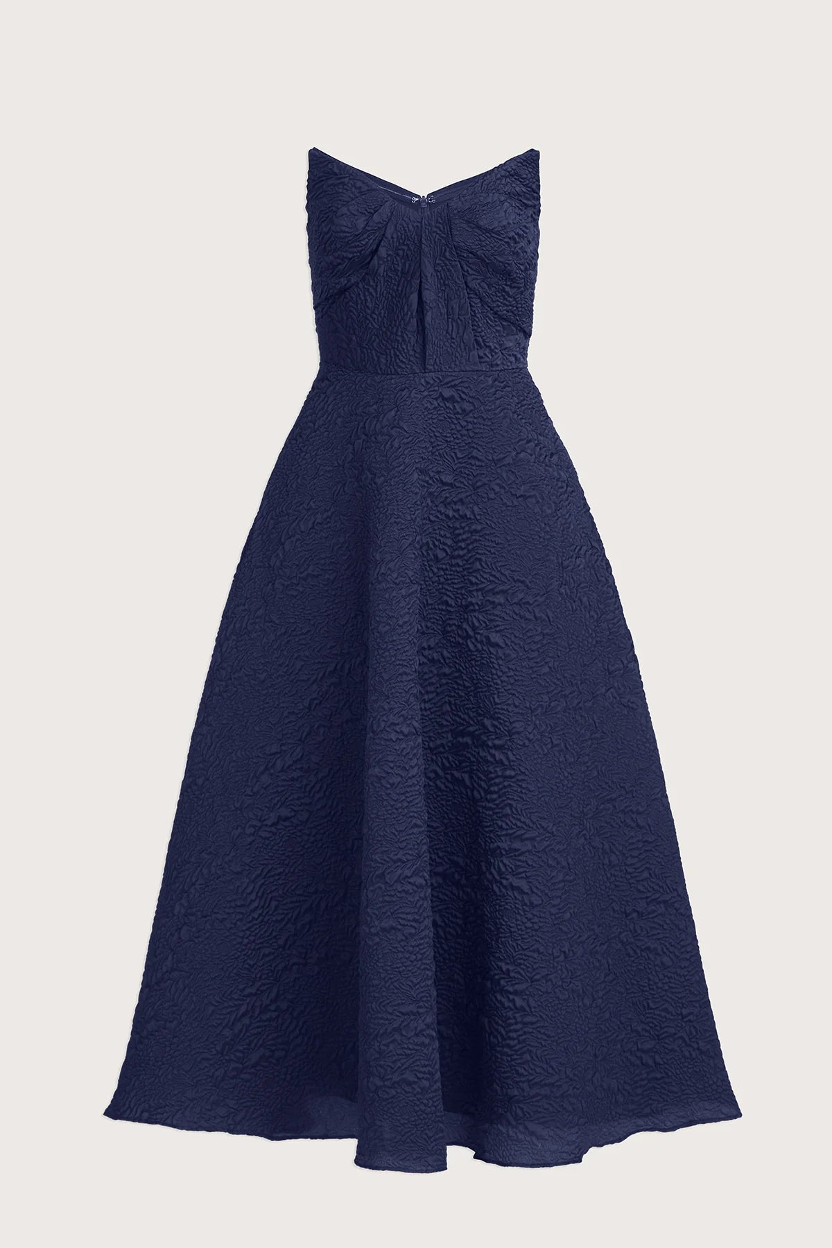 Elegant Ellie A-Line Midi Dress in Navy Blue - Perfect for Office Wear, Cocktail Parties & Special Occasions