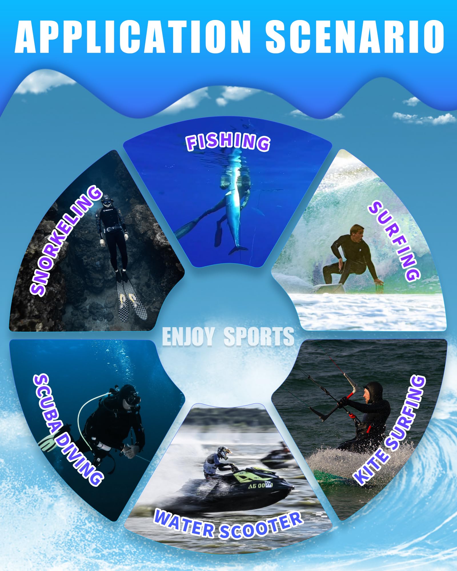 5mm Neoprene Men's Wetsuit with Hood - Full Body One Piece Thermal Spearfishing Suit - Front Zipper for Easy Wear - Cold Water Protection for Surfing, Swimming, Diving & Snorkeling - Ideal for Winter Water Sports and Marine Activities