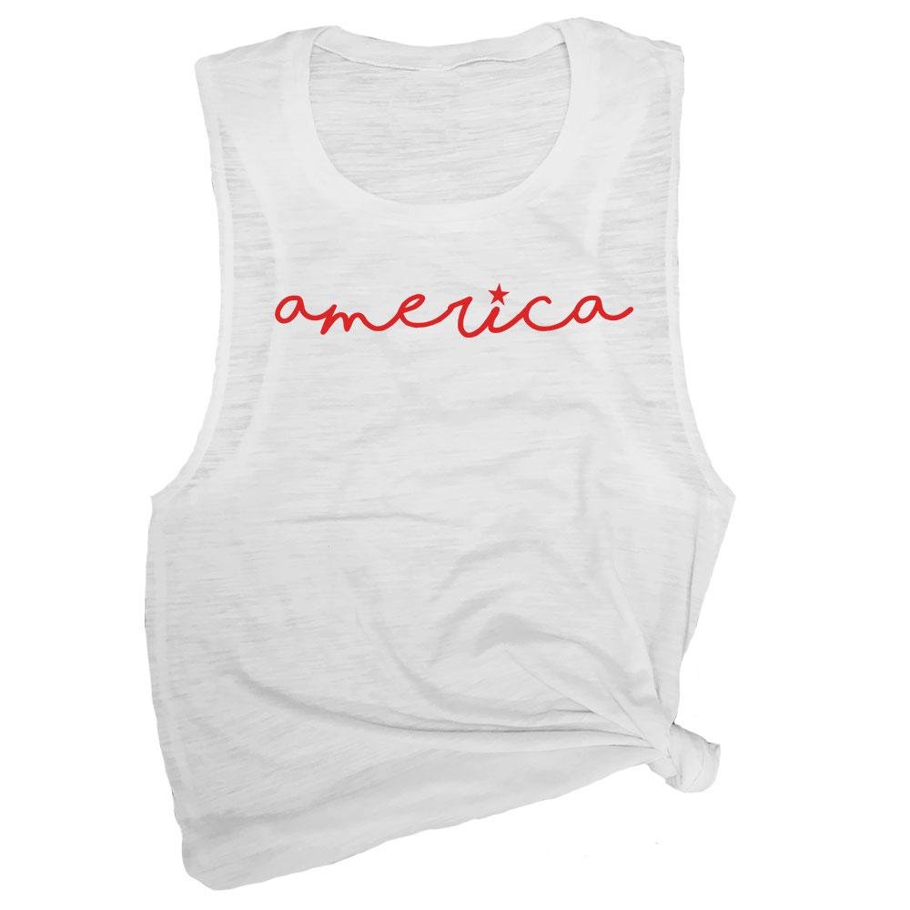 Patriotic USA Flag Muscle Tee Shirt for Men & Women - 4th of July Independence Day Outfit - Perfect for BBQ, Beach & Fireworks Celebrations