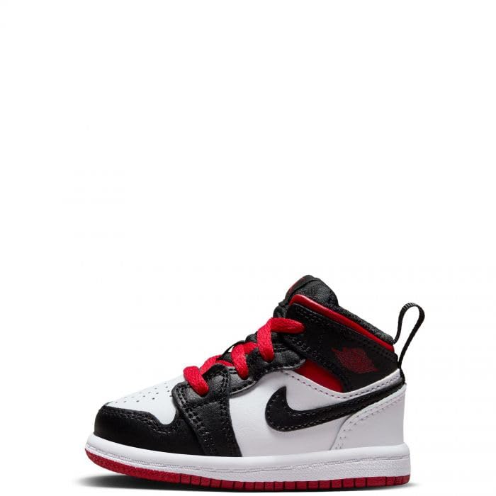 Nike Toddler Jordan 1 Mid Sneakers - White/Gym Red-Black (DQ8425 106) - Size 3C - Comfortable Kids Basketball Shoes for Boys & Girls - Perfect for Playground, School & Casual Wear