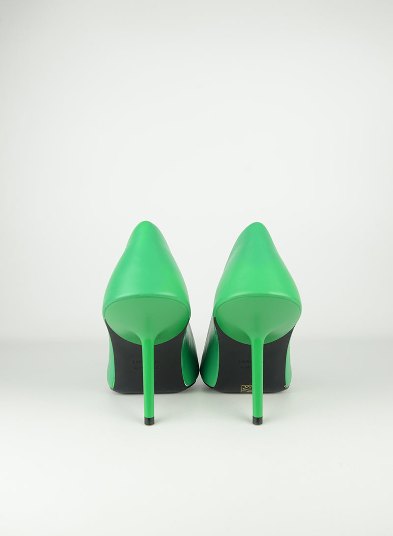 Balenciaga Green Leather Décolléte Heels - Women's Size 39 | Luxury High Heels for Parties, Weddings & Evening Events