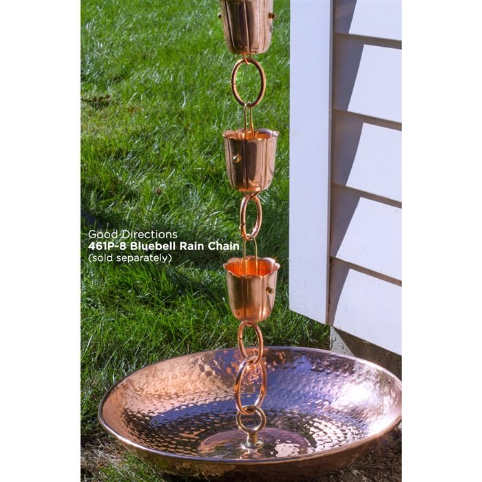 16.5 Inch Copper Rain Chain Basin - Decorative Water Collection Bowl for Garden Downspout Drainage | Perfect for Outdoor Patio, Yard & Japanese Style Landscaping