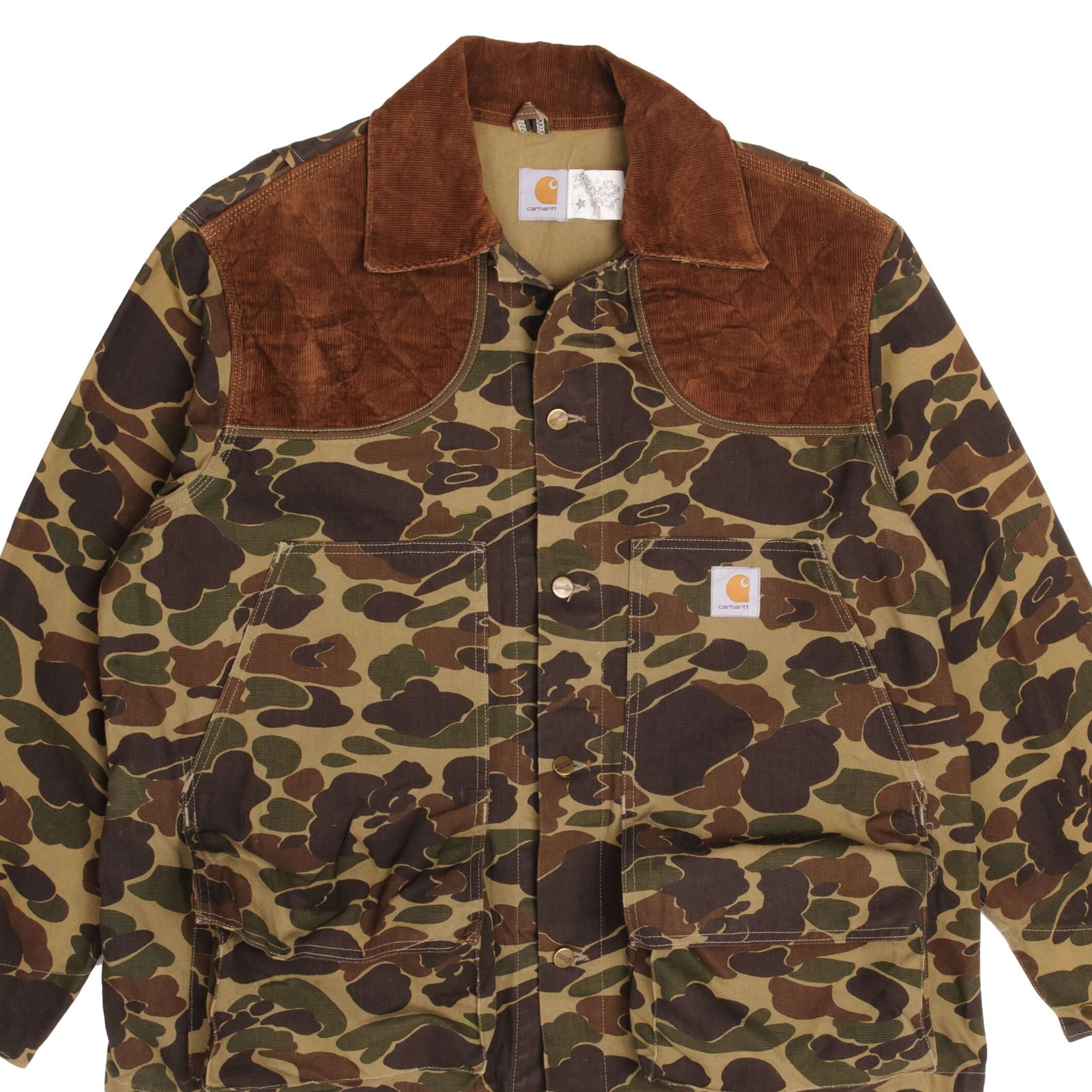 Vintage Carhartt Duck Camo Hunter Jacket CU253 Size 2XL - Made in USA - Durable Workwear for Hunting & Outdoor Adventures