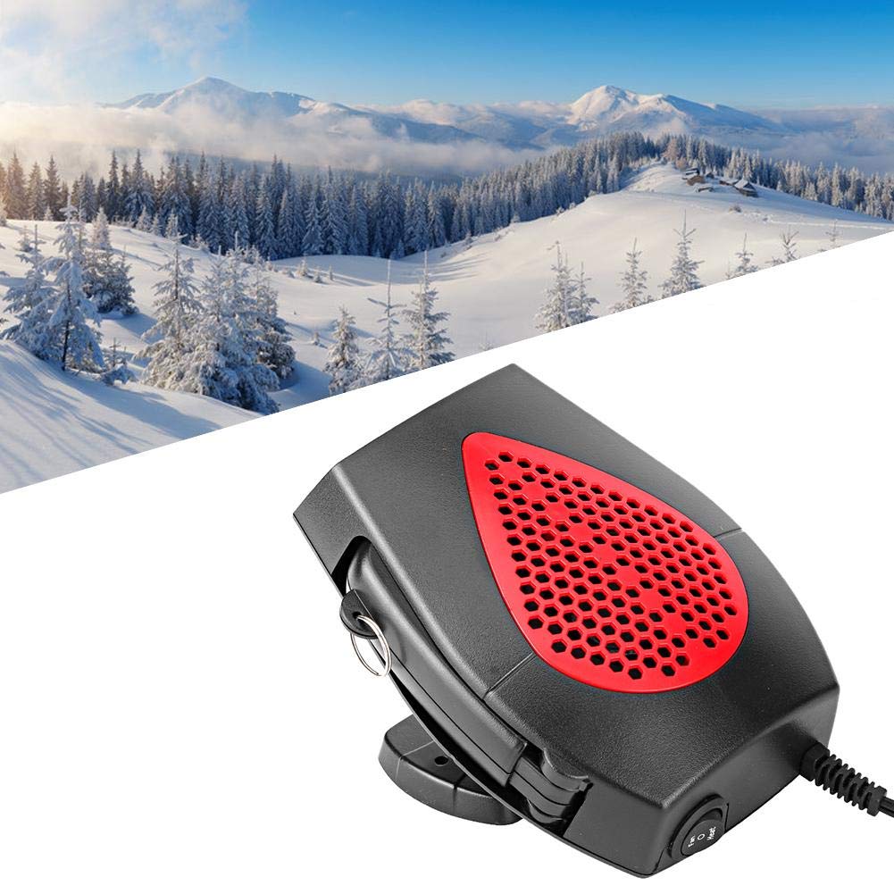 Shanrya 24V Portable Electric Car Heater - Fast Heating Fan Defroster & Demister for Vehicles - Compact & Practical Gray-Black Auto Accessory (Ideal for Winter Driving, Camping & Road Trips)