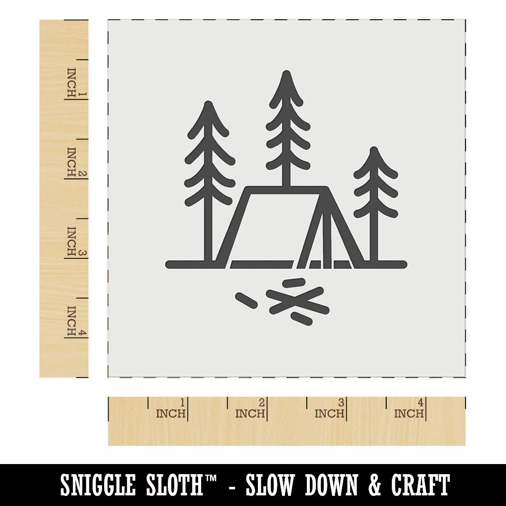 4.5 Inch Reusable Stencil for DIY Cookie Decorating & Camping Crafts - Perfect for Woodland Themed Parties, Baking Projects & Outdoor Adventures