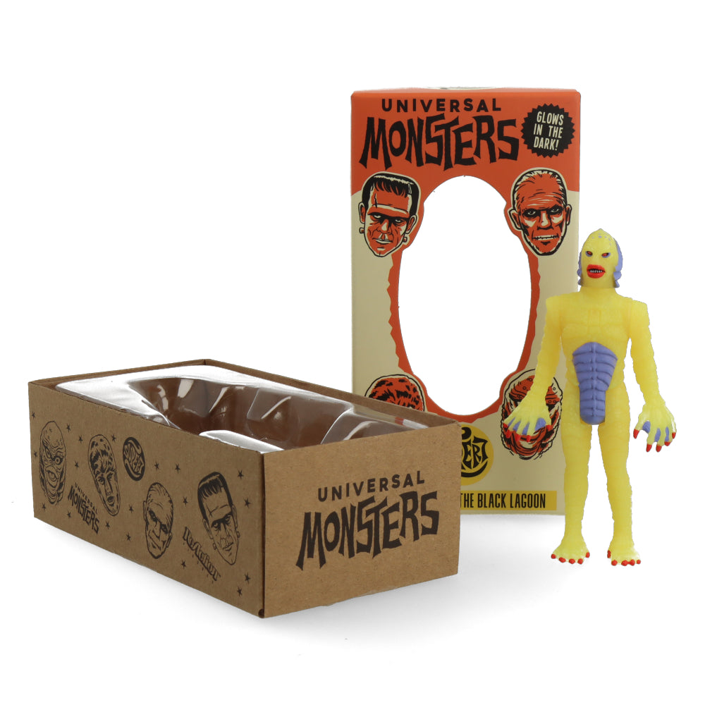 Universal Monsters Glow in The Dark Creature from The Black Lagoon ReAction Figure - Collectible Horror Movie Character for Halloween Decor & Display