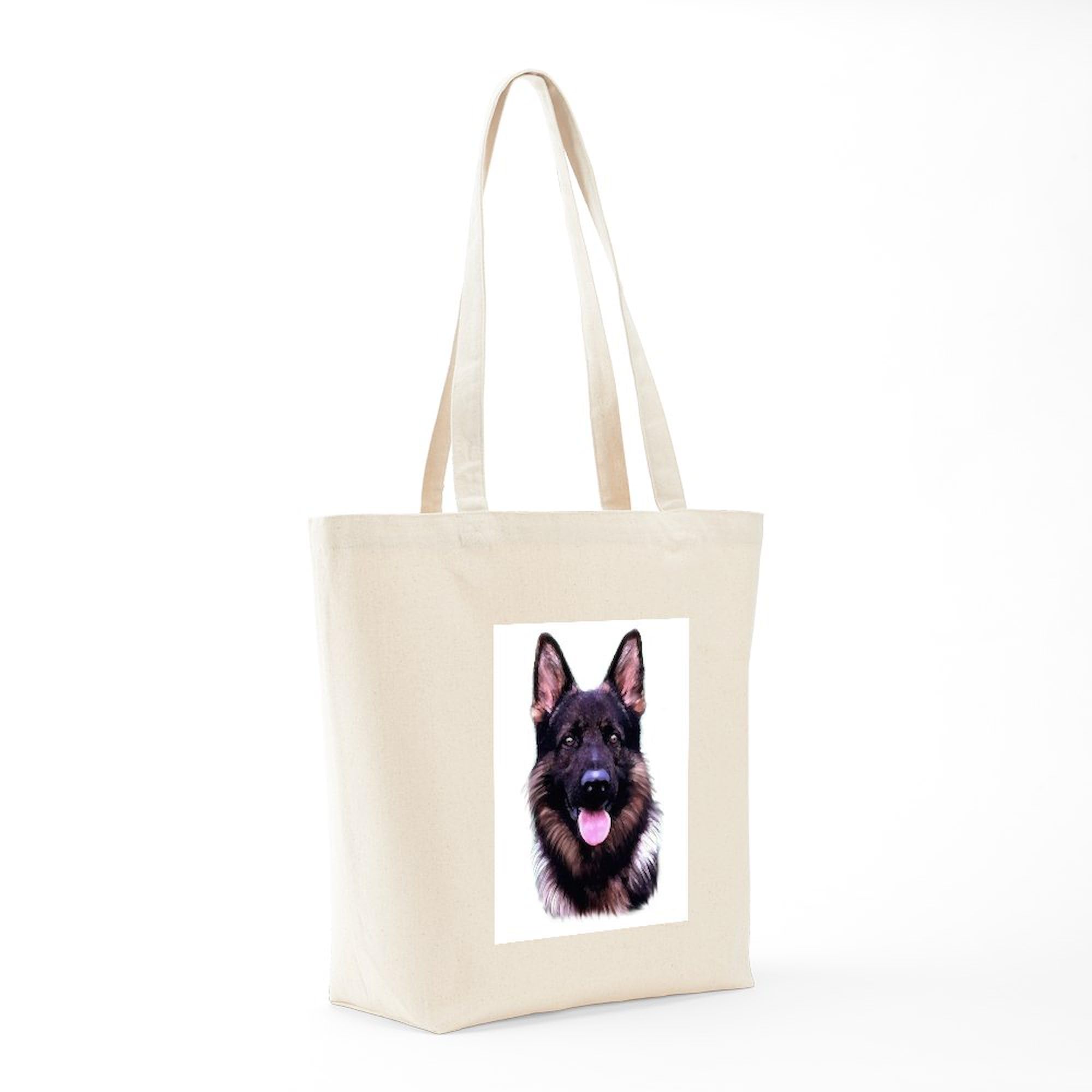 German Shepherd Tote Bag - Natural Canvas Reusable Shopping Bag for Groceries, Beach & Everyday Use | Eco-Friendly Cotton Tote with Dog Lover Design