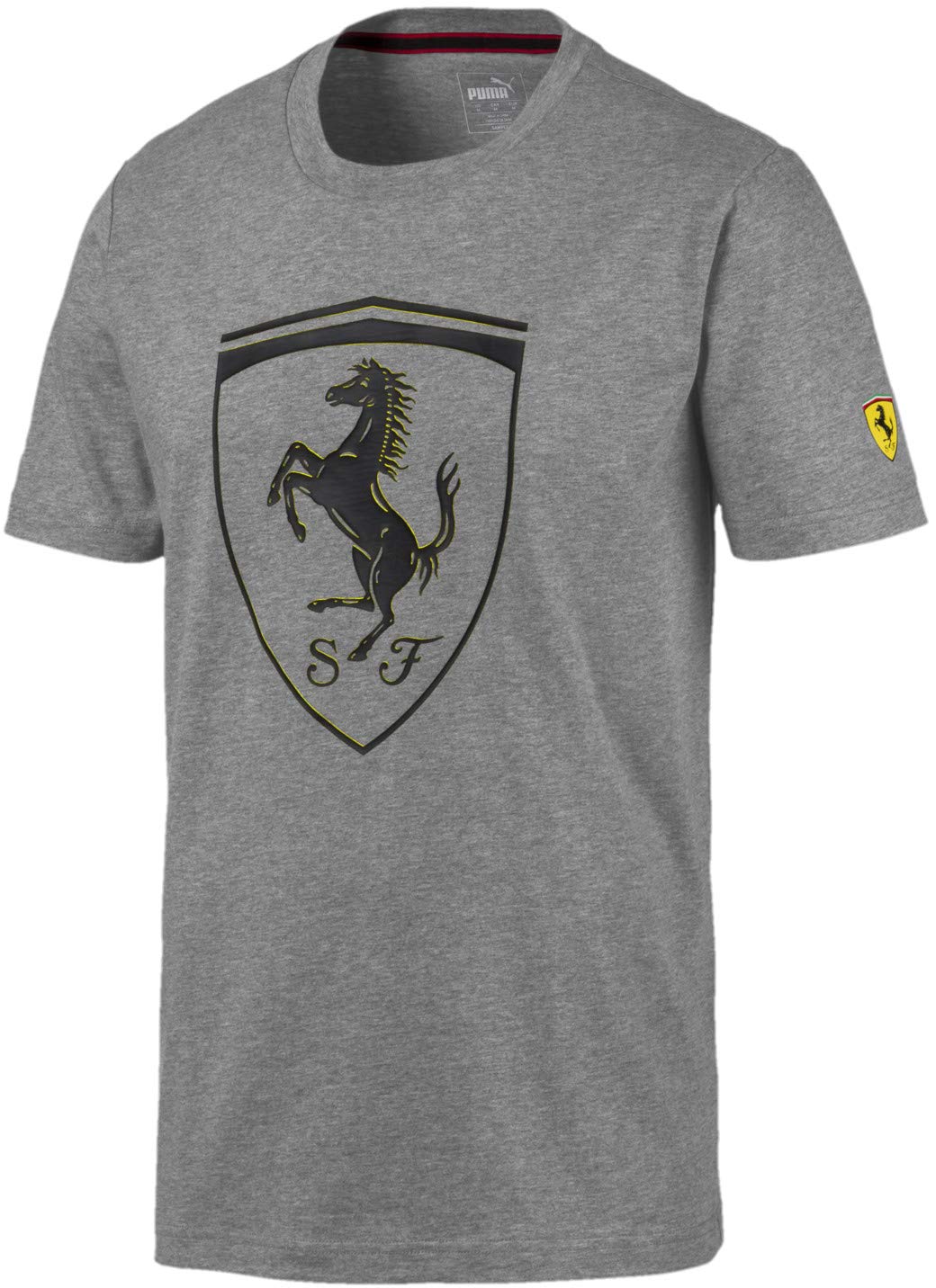 PUMA Men's Scuderia Ferrari Shield Graphic T-Shirt - Comfortable Cotton Crewneck Tee for Racing Fans, Casual Wear & Sports Events