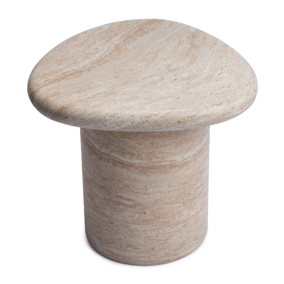 Azzurra Side Table - Travertine Finish - Modern End Table for Living Room, Bedroom & Office - Stylish Accent Table for Home Decor