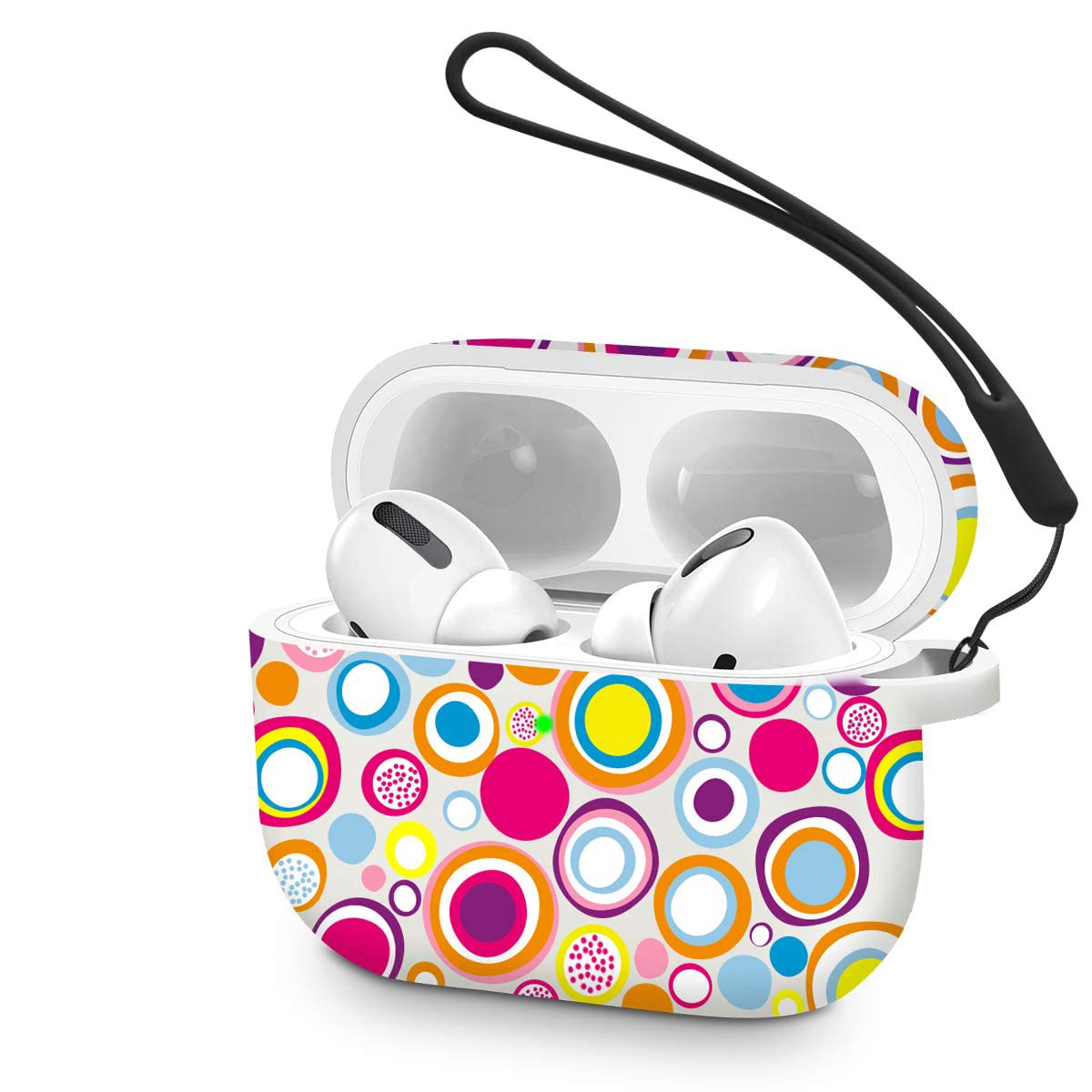 Premium Liquid Silicone Protective Case for AirPods Pro - Shockproof Cover with Keychain & Hand Strap | LED Visible | Perfect for Gym, Travel & Everyday Use