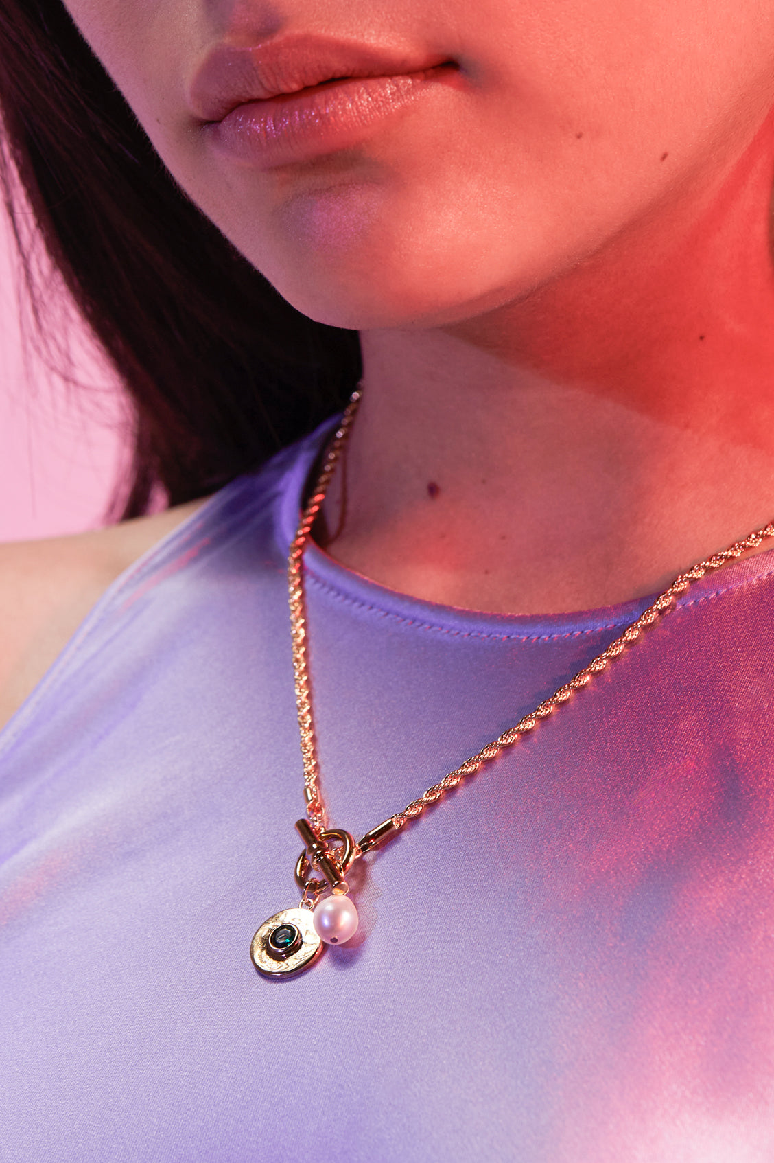 Elegant Pearl CZ T-Bar Rope Necklace for Women - Perfect for Weddings, Parties & Everyday Wear
