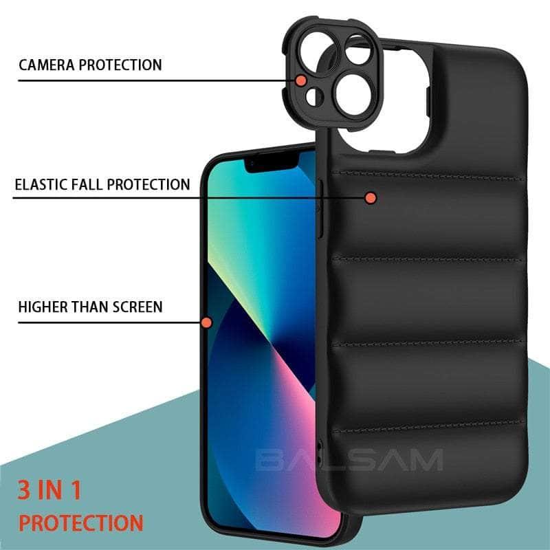 iPhone 15 Pro Case - Shockproof Protective Cover with Soft Down Jacket Design for Ultimate Drop Protection | Perfect for Outdoor Activities, Travel & Daily Use