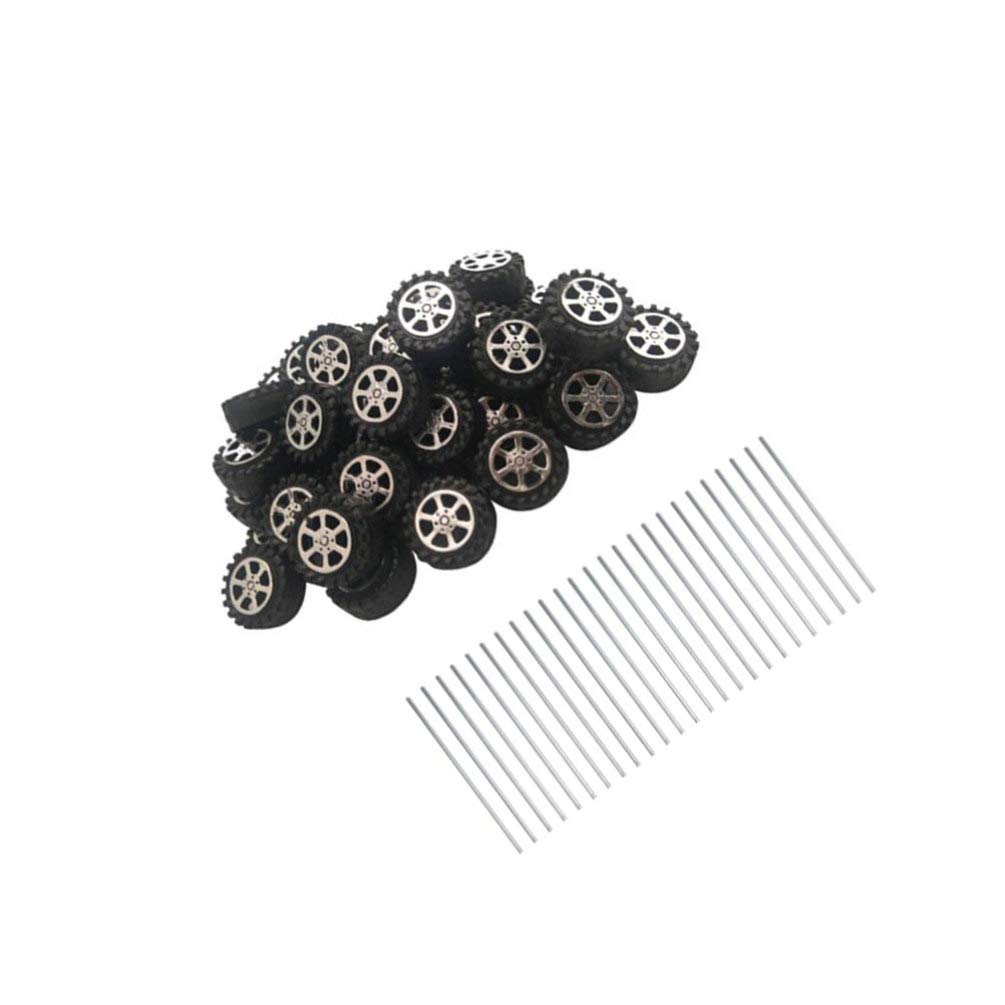EXCEART 50 Pcs 4.2Cm RC Car Wheels & Tires Replacement Parts - Toy Truck Model Wheels, Axles for Kids DIY RC Vehicle Repair - Perfect for Hobbyists & Children's Playtime