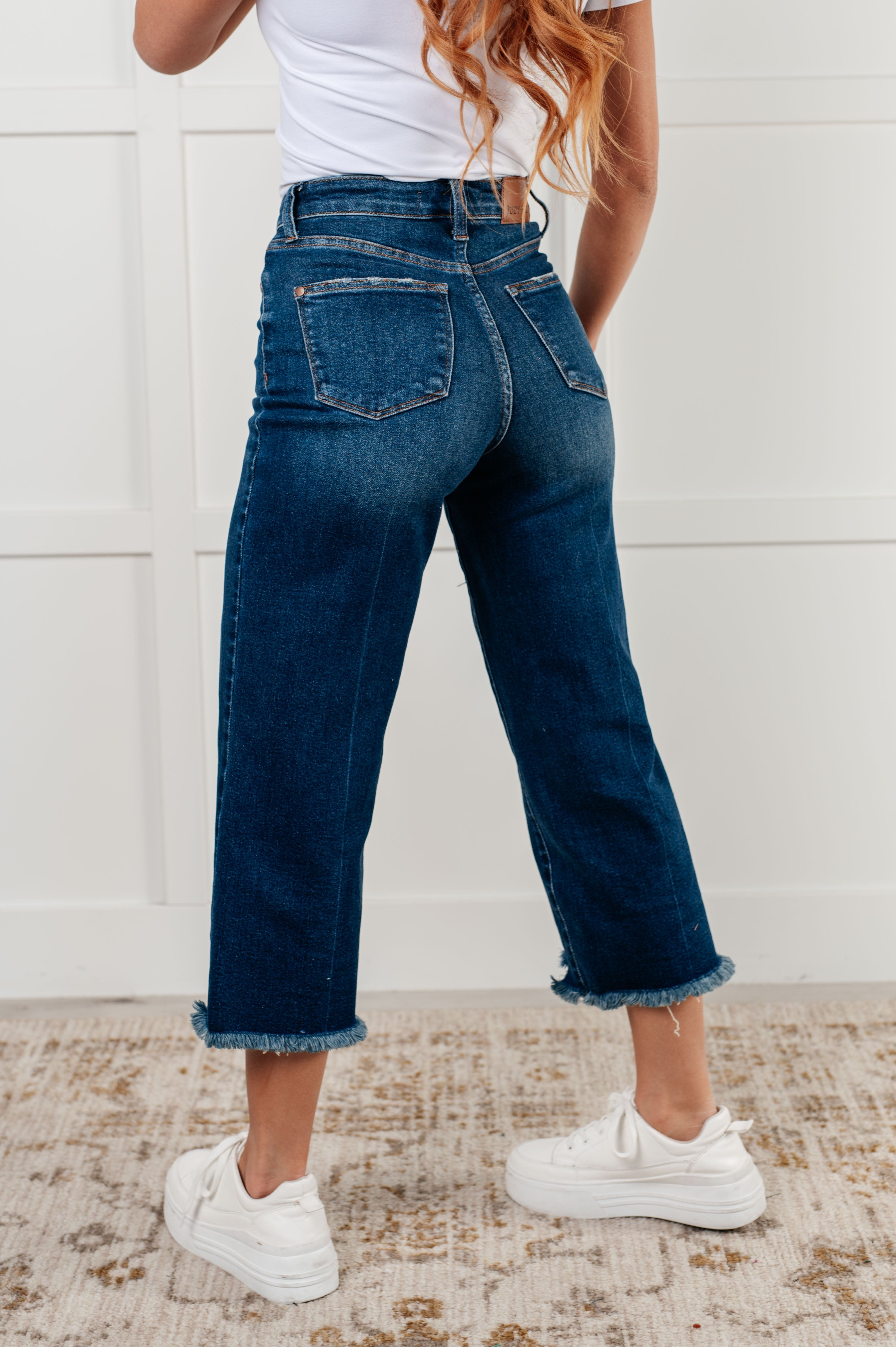 Janice Women's High Rise Button Fly Wide Leg Crop Jeans - Stylish & Comfortable Denim Pants for Casual Outfits, Workwear & Everyday Fashion
