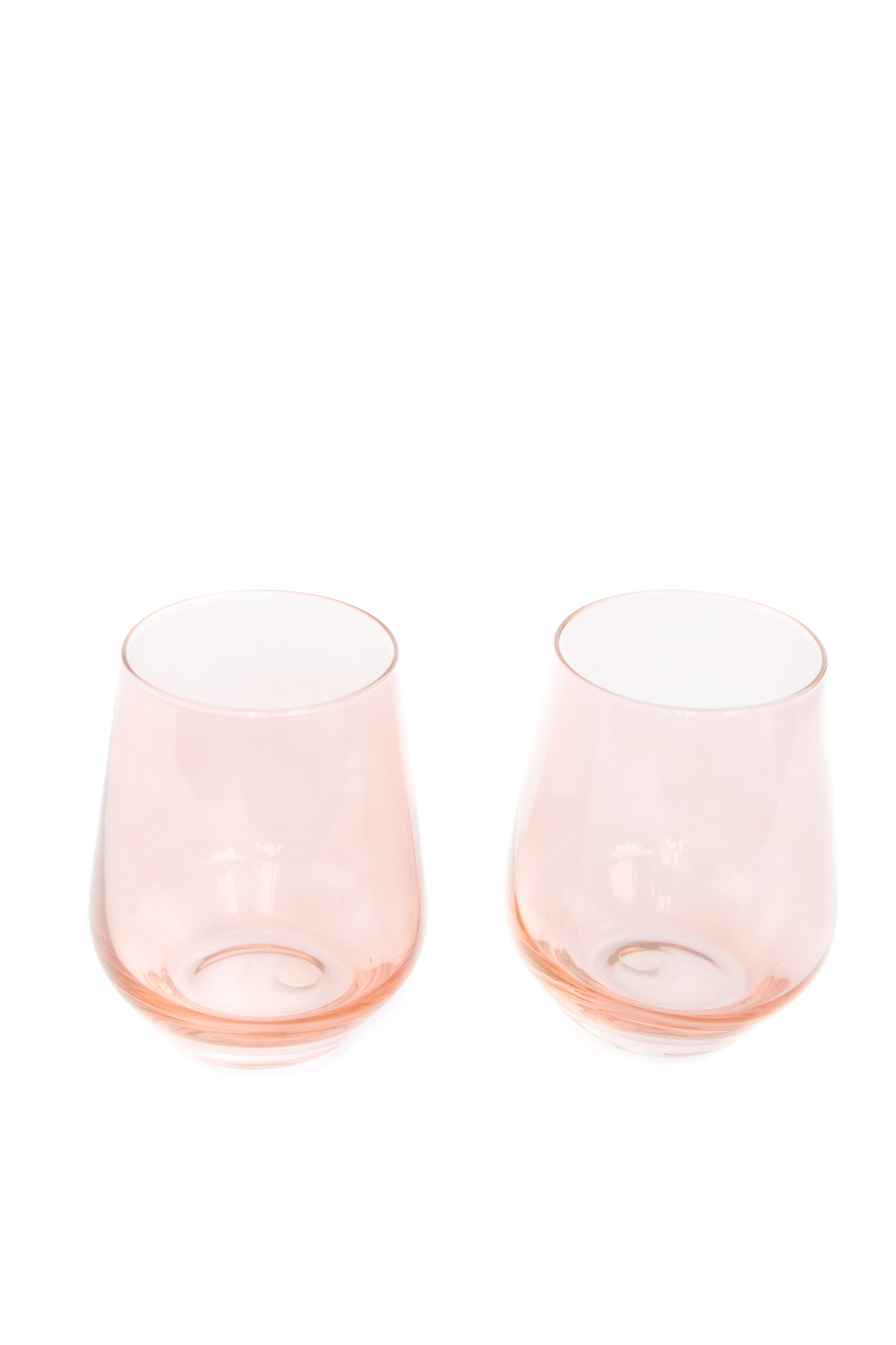 Estelle Stemless Wine Glasses Set of 2 - Blush Pink | Shatterproof & Lead-Free | Perfect for Parties, Weddings & Home Decor