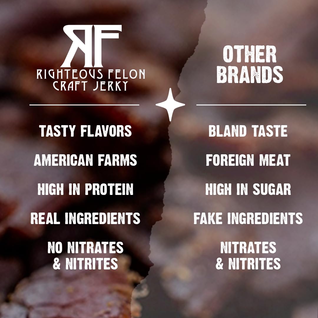 Righteous Felon Meat Sticks Variety Pack - 24 Pack | Gluten Free, Keto, Low Sugar & High Protein Healthy Snacks | Turkey, Pork & Beef Jerky Sticks for Adults | Perfect for Hiking, Camping, Office Snacks & Gifts for Men