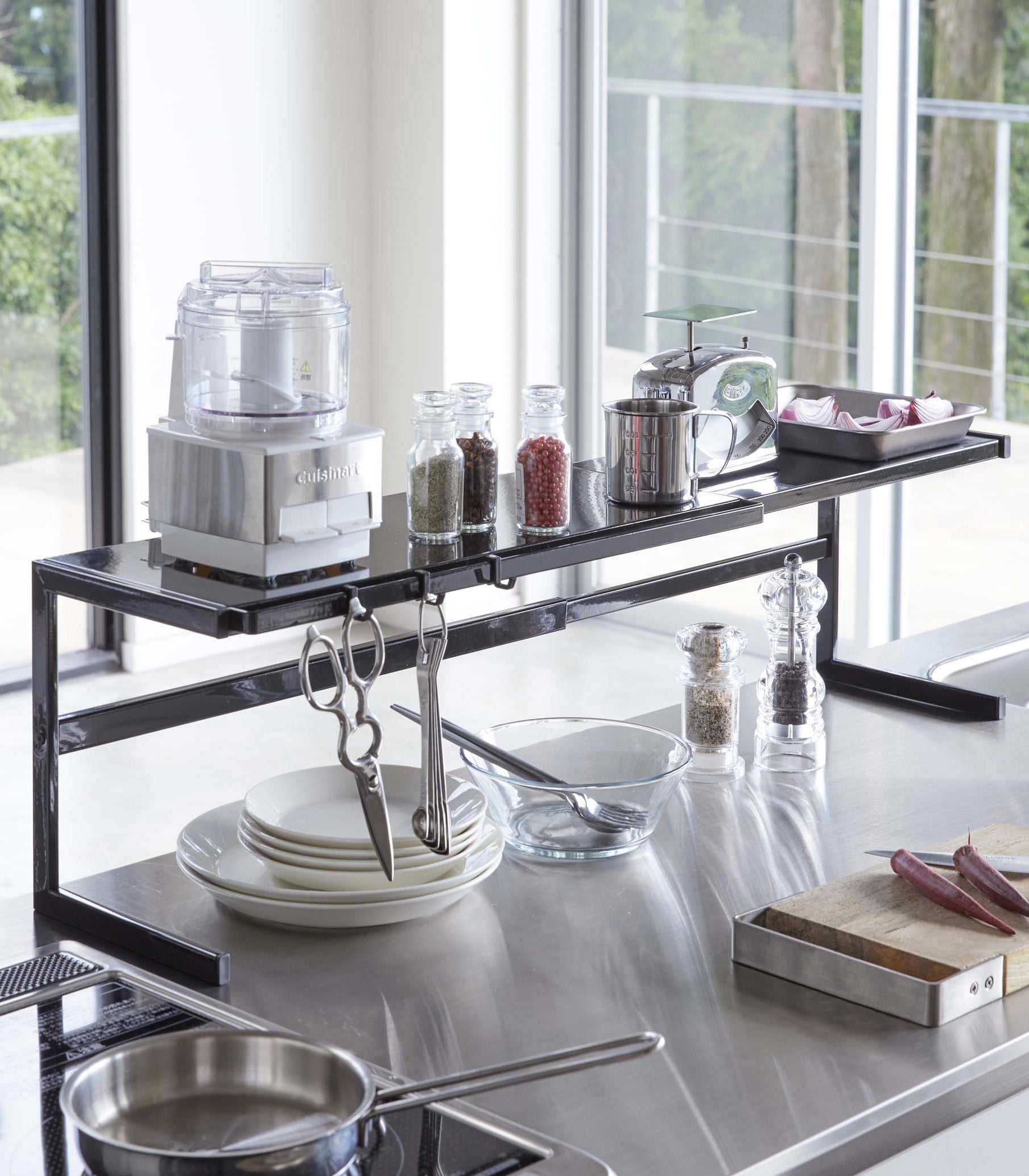 Expandable Countertop Shelf - Sturdy Steel Organizer for Kitchen, Bathroom & Office Storage | Space-Saving Solution for Small Spaces