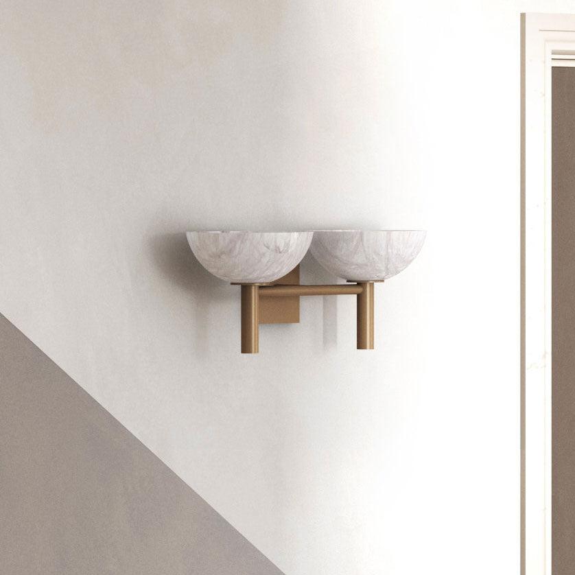 Alabaster Wall Lamp - Handcrafted Stone Bowl Sconce for Bedroom, Living Room & Hallway Lighting | Dimmable Modern Fixture