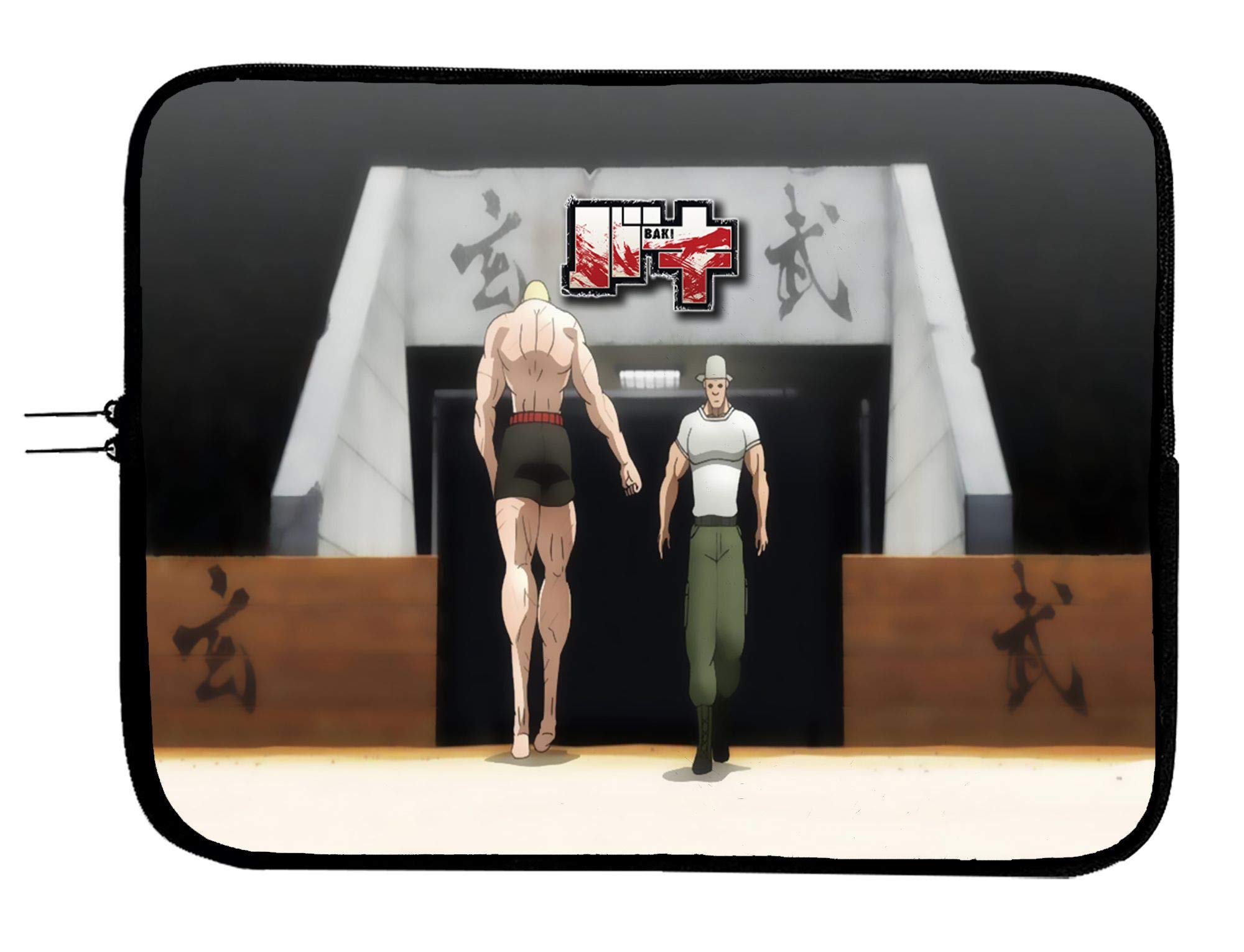 Brand3 Baki The Grappler Anime Laptop Sleeve 13.3 Inch - Waterproof Neoprene Cushioned Case for MacBook, Surface, Tablet & Mousepad - Perfect for School, Work & Travel