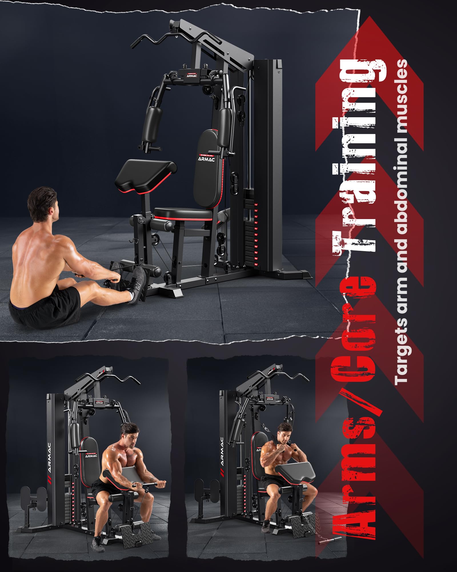 Multifunctional Home Gym Equipment - 150LBS Weight Stack Machine with Pulley System for Leg Press & Full Body Workout | Perfect for Home Fitness, Strength Training & Muscle Building