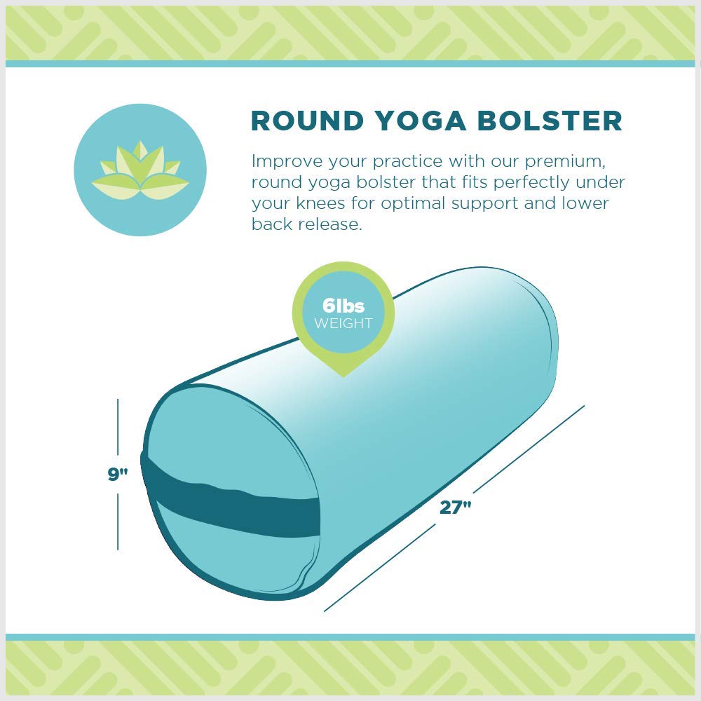 Premium Yoga Bolster for Meditation & Support - Eco-Friendly USA-Made Round or Rectangular Cushion with Organic Hemp Cover - Perfect for Yoga, Pilates, Physical Therapy & Home Relaxation
