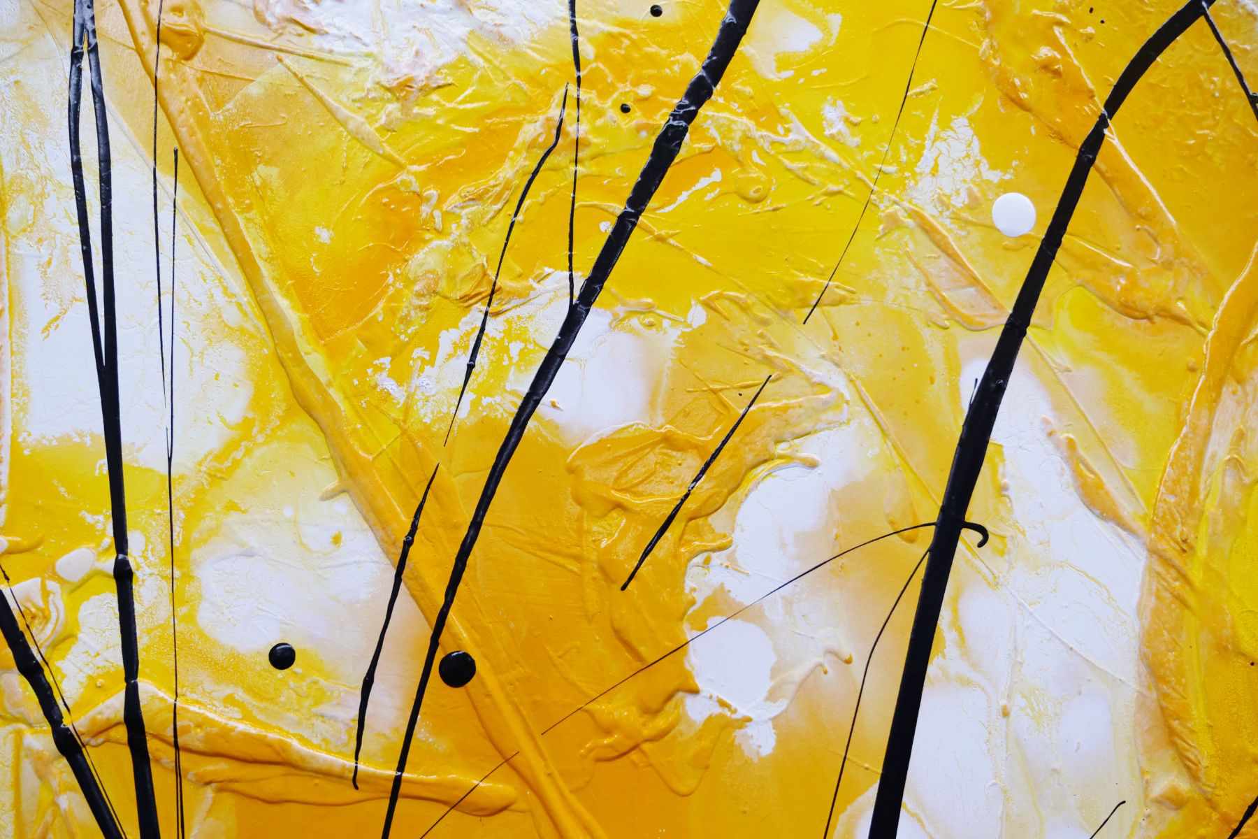 Golden Bandit 240cm x 120cm Yellow White Black Textured Abstract Canvas Wall Art - Modern Home Decor for Living Room, Bedroom & Office