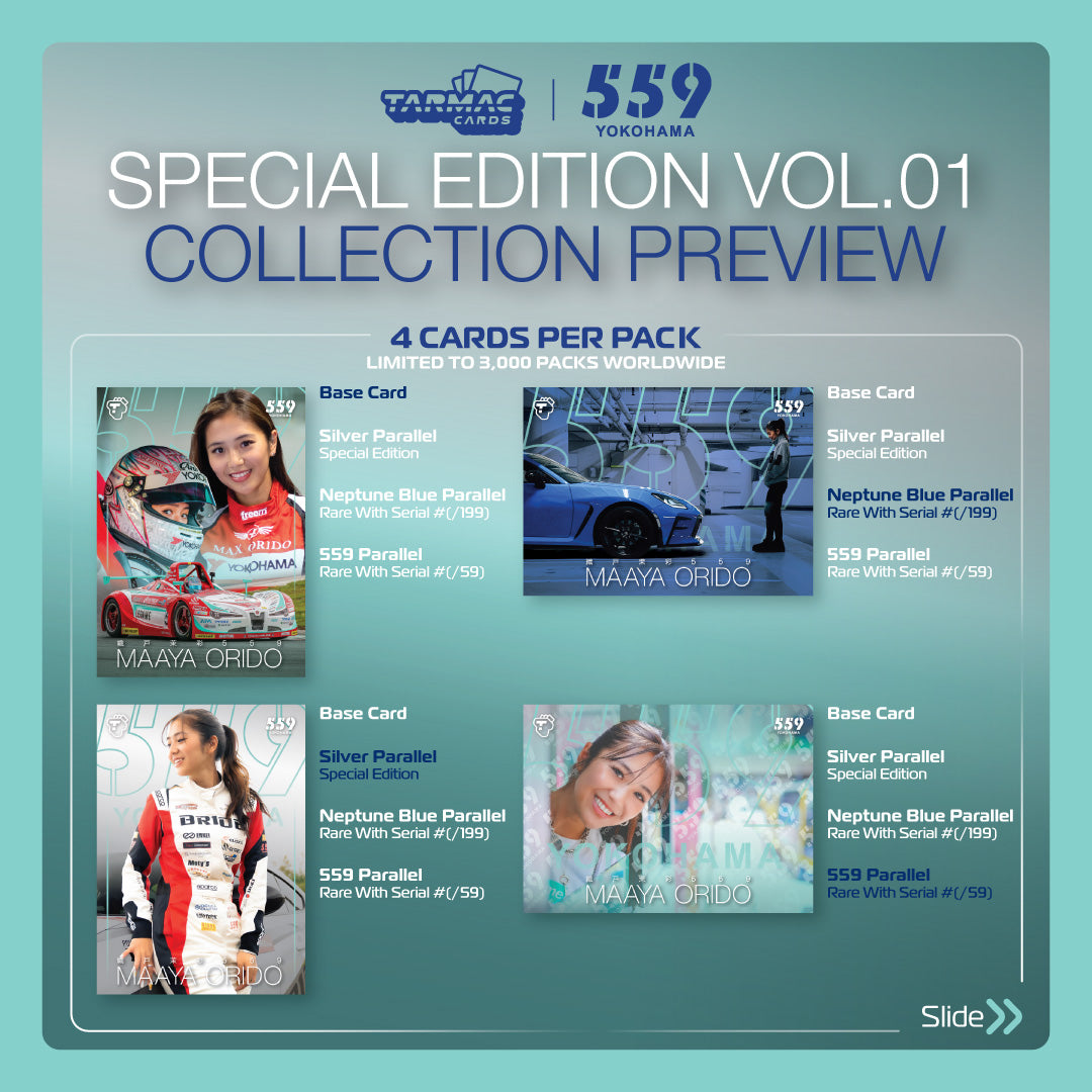 Tarmac Cards Event Special Pack - Maaya Orido Special Edition Vol.01 | Limited Edition Collectible Racing Cards for Car Enthusiasts & Gift for Motorsport Fans