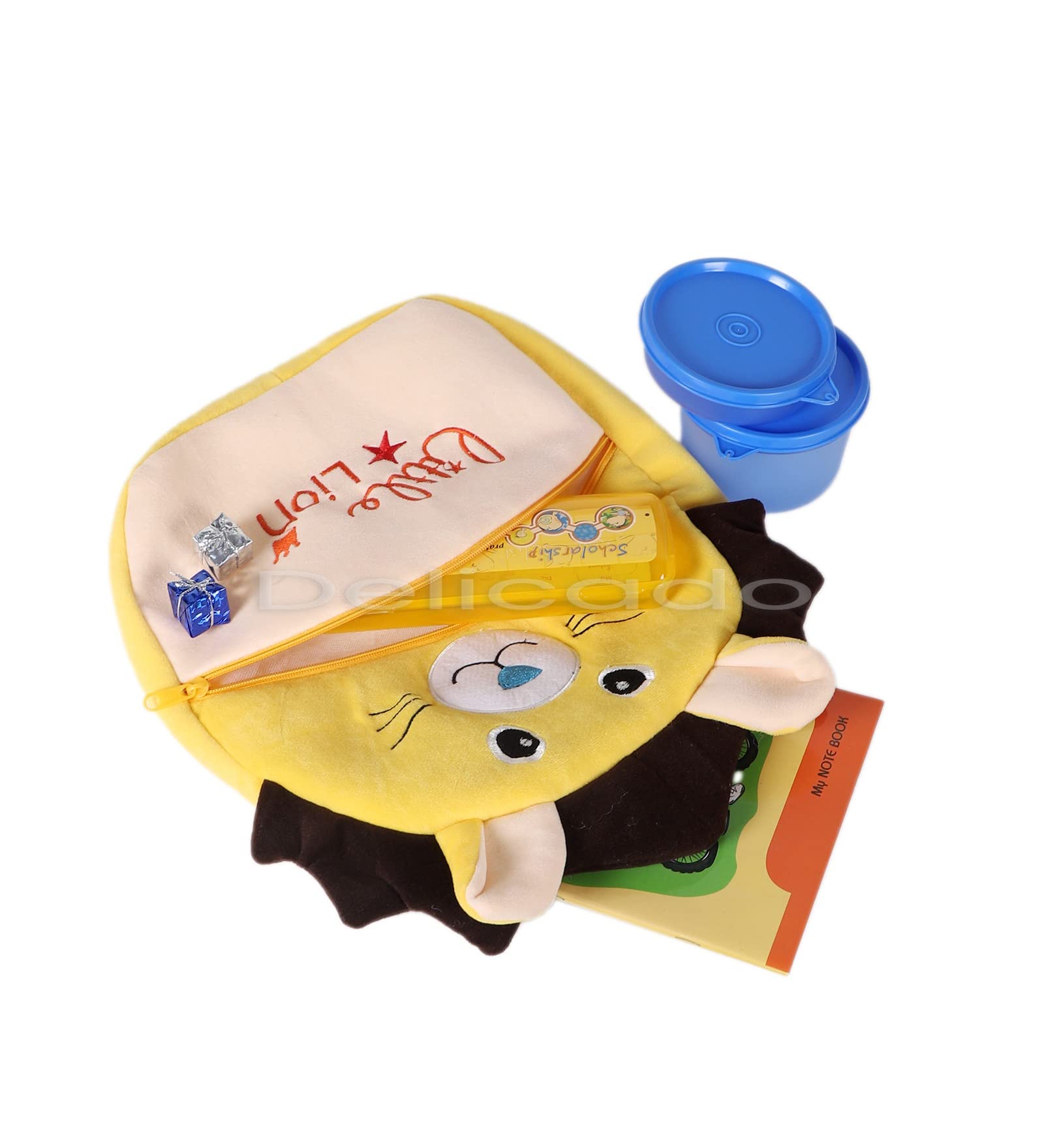 Cute Small Toddler Backpack for Kids Age 1-5 - Preschool & Travel Bag for Boys & Girls - Lightweight Mini School Backpack with Cartoon Design (Yellow Little Lion) - Perfect for Nursery, Daycare, Picnic & Family Trips