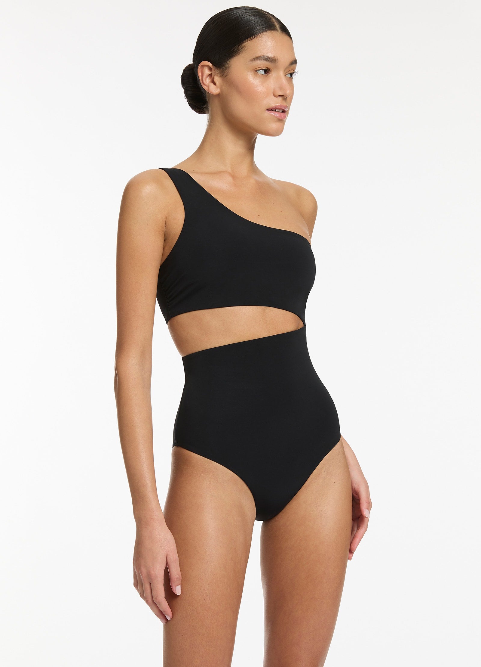 Jetset One Shoulder One Piece Swimsuit - Black | Stylish & Sexy Bathing Suit for Beach, Pool & Vacation