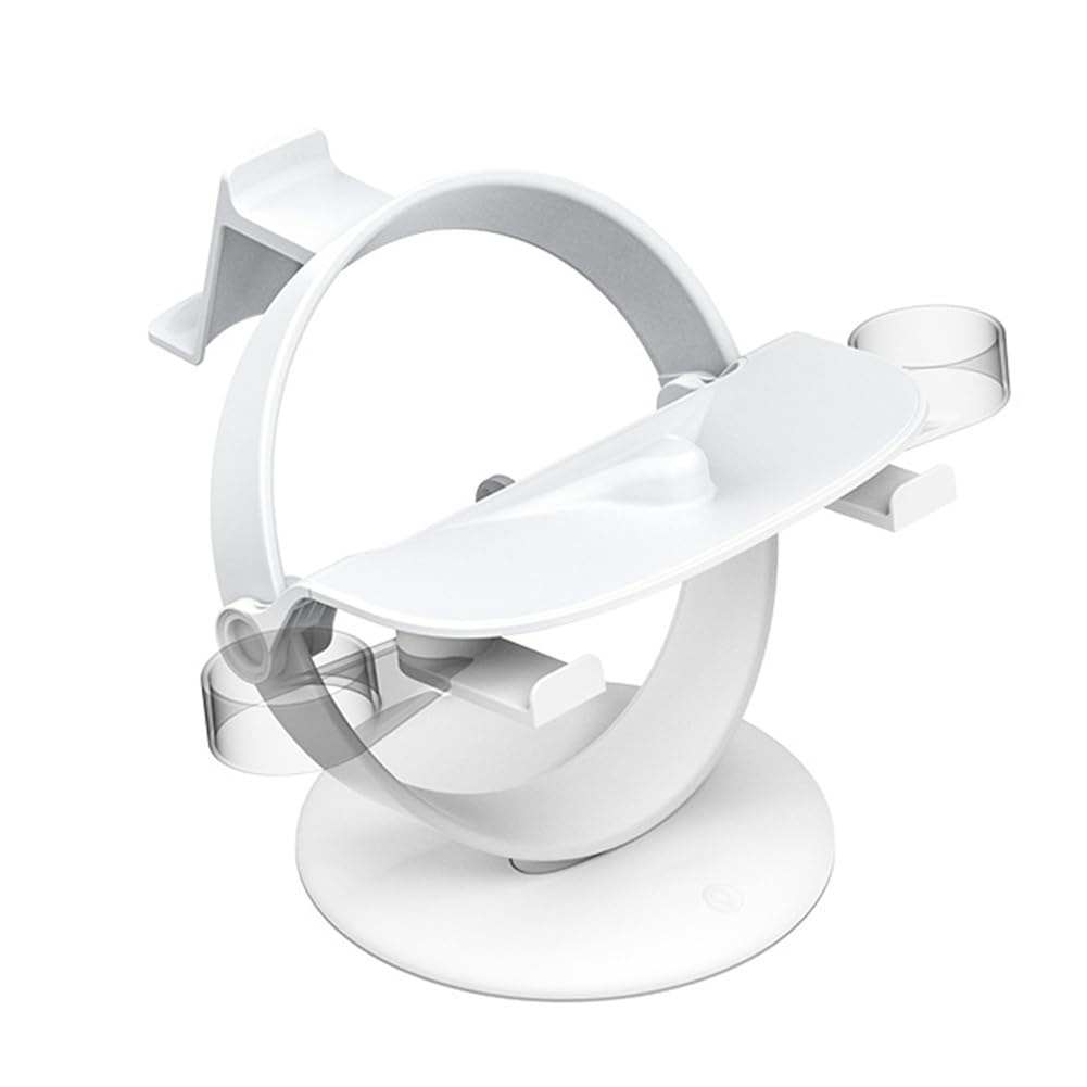 UKETO Stand Holder for Meta Quest 3, VR Headset Charging Station with LED Light, Stable Display Mount for VR Headset & Controllers - Perfect for Gaming, Home Theater & Virtual Reality Setup