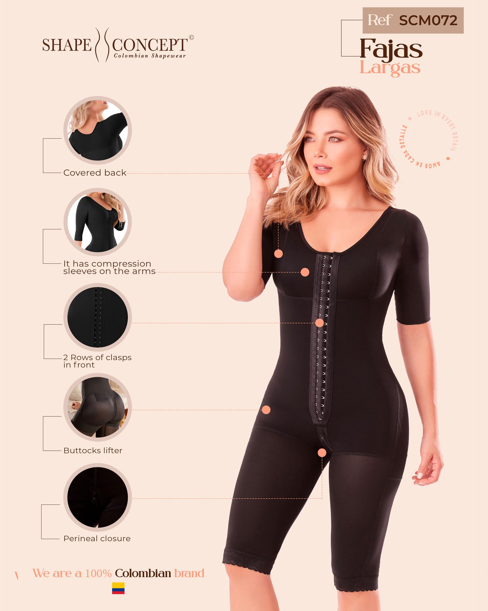 SHAPE CONCEPT Colombian Shapewear - Tummy Control Body Shaper for Women | Slimming Waist Trainer for Postpartum & Everyday Wear