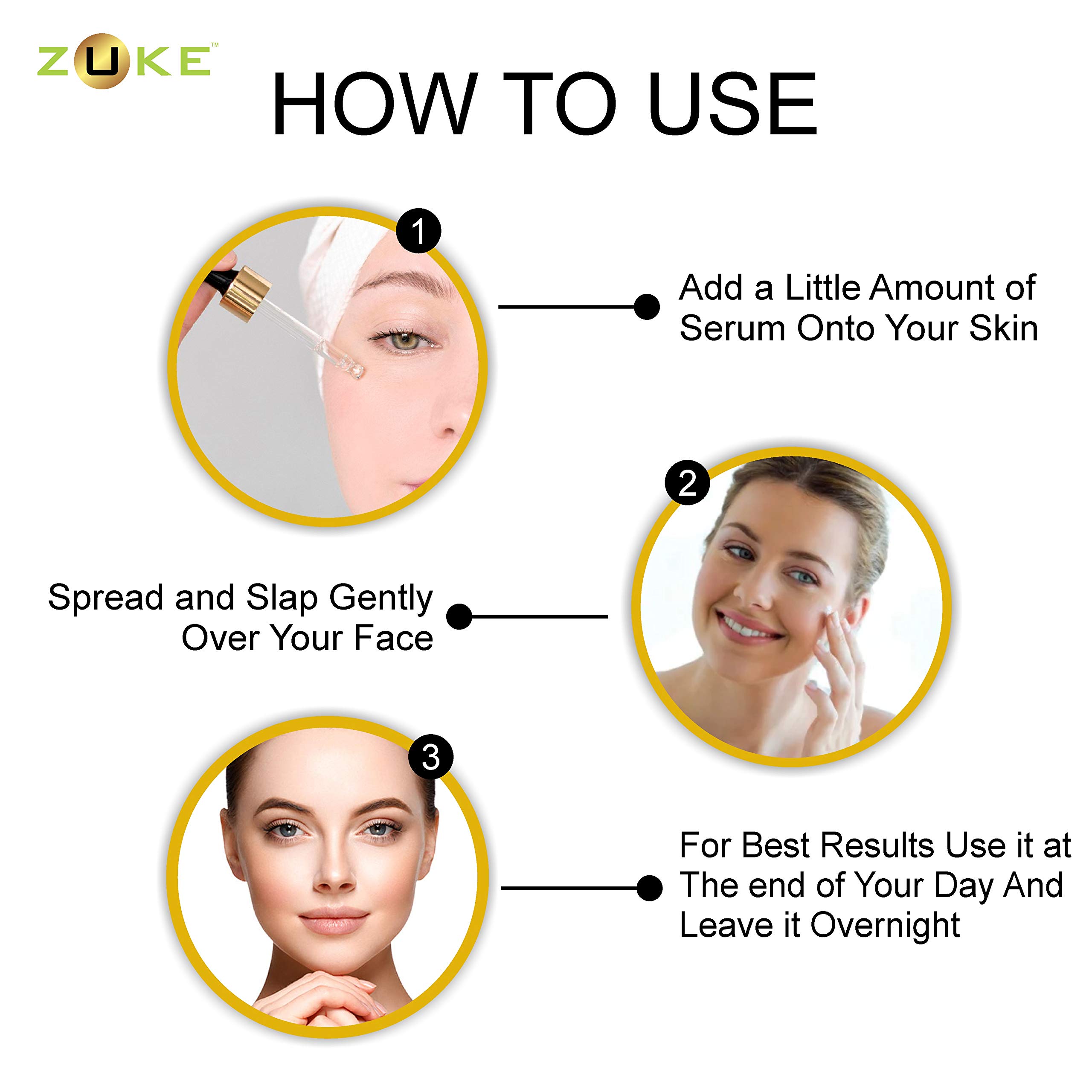 ZUKE Vitamin C Face Serum for Skin Brightening, Anti-Aging & Pigmentation - 30ml with Hyaluronic Acid & Aloe Vera Extract | Brighten Dull Skin, Reduce Wrinkles & Dark Spots | Perfect for Daily Skincare Routine & Nighttime Use
