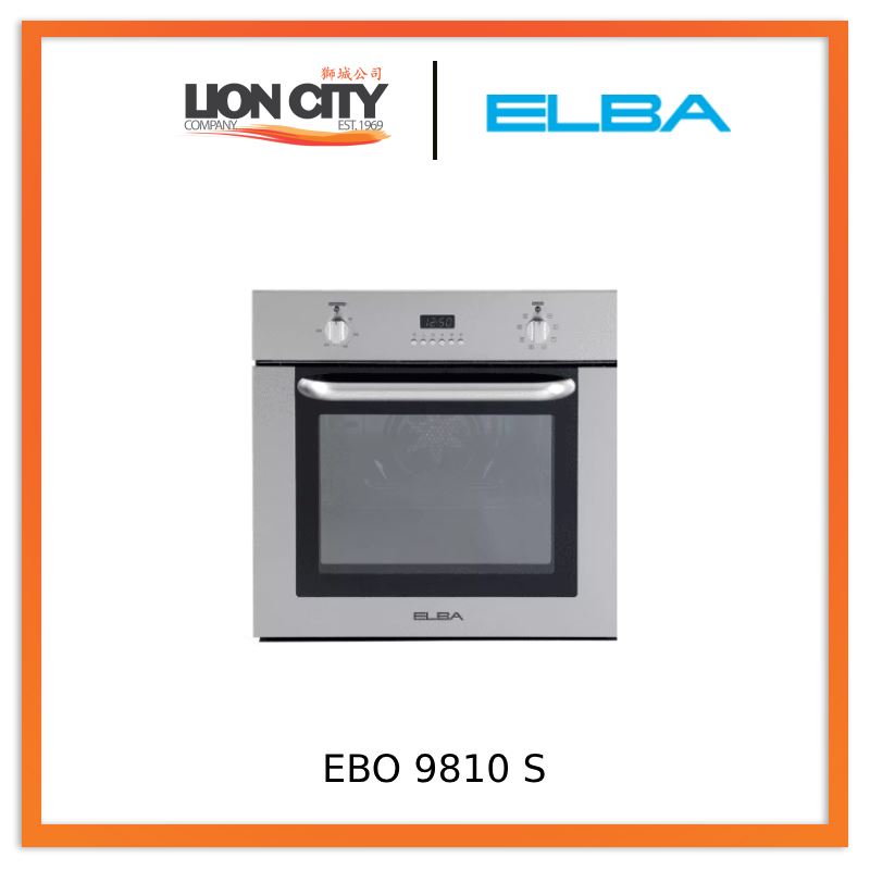 Elba EBO 9810 S 8-in-1 Multi-Function Built-In Oven - 60cm Stainless Steel Electric Oven with Convection, Grill & Timer - Perfect for Baking, Roasting & Cooking Family Meals