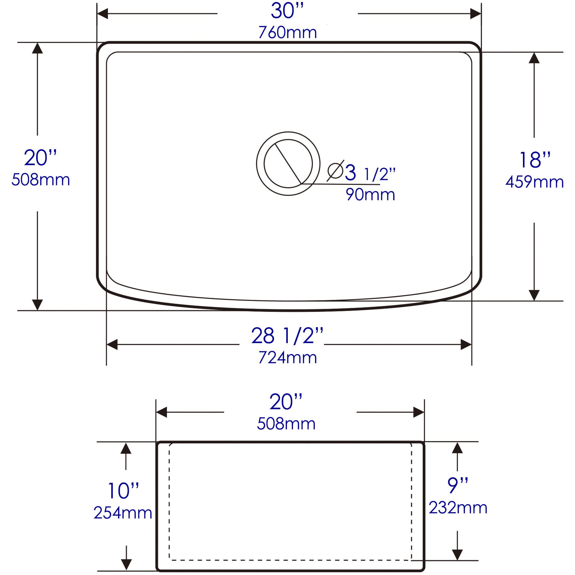 ALFI ABFC3020-W White Kitchen Sink - Stainless Steel Undermount Sink with Soundproof Padding for Modern Home Kitchen Renovation & Dishwashing