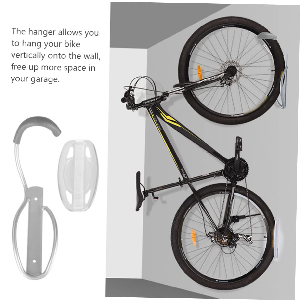 GAROZATION Bike Hanger Wall Mount - Heavy Duty Bike Storage Hook for Road, Folding & Mountain Bikes - Space Saving Garage & Home Organization Solution (Perfect for Small Apartments & Bike Enthusiasts)