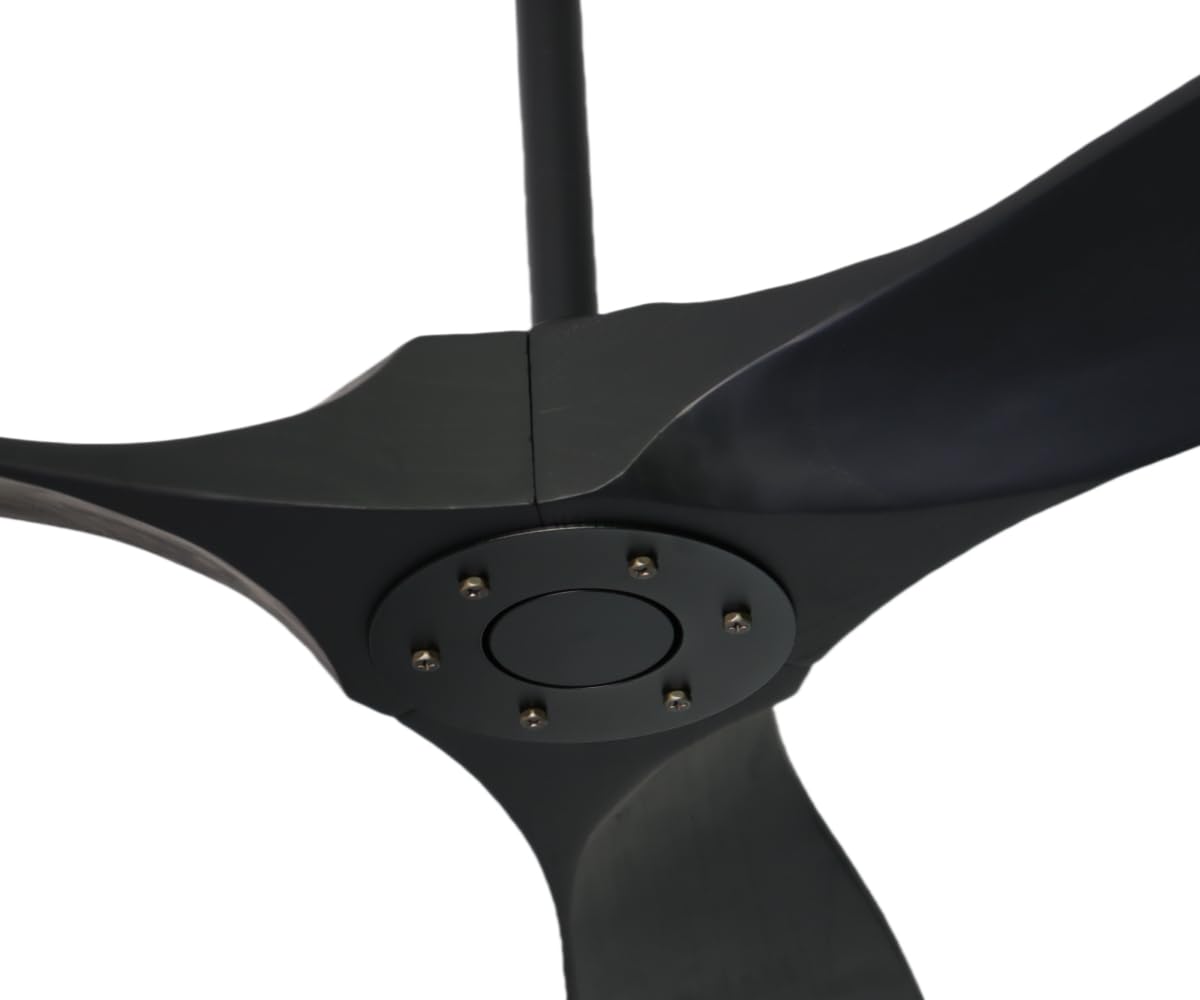 Goozegg 52 Inch Black Ceiling Fan with Remote Control - 3 Solid Wood Blades, Energy Efficient DC Motor, No Lights - Perfect for Living Room, Bedroom & Outdoor Spaces