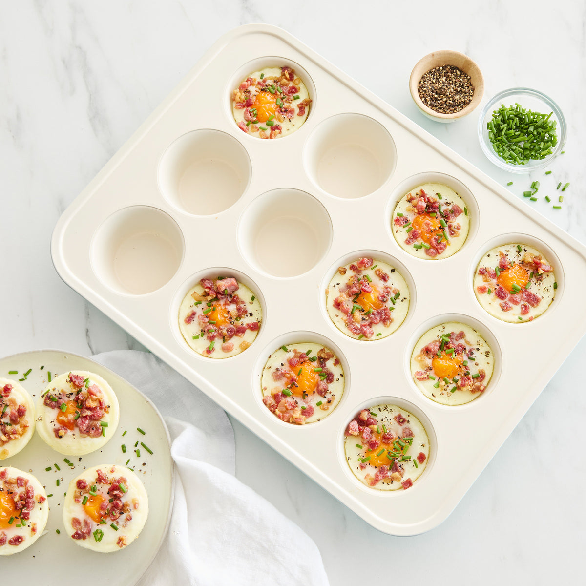 GreenLife Ceramic Nonstick Muffin Pan - 12 Cup Non-Toxic Baking Tray | Blue Haze | Perfect for Cupcakes, Muffins & Mini Quiches | Dishwasher Safe & PFOA Free